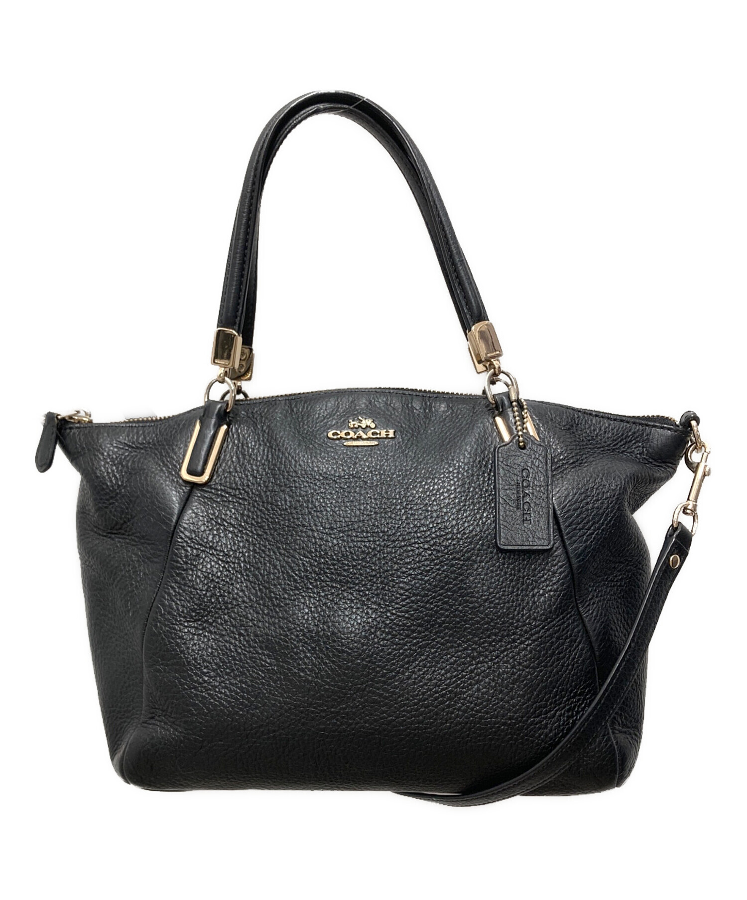 COACH コーチ 2wey ショルダー付 中古・古着通販】COACH (コーチ) 2wayレザーショルダーバッグ ブラック