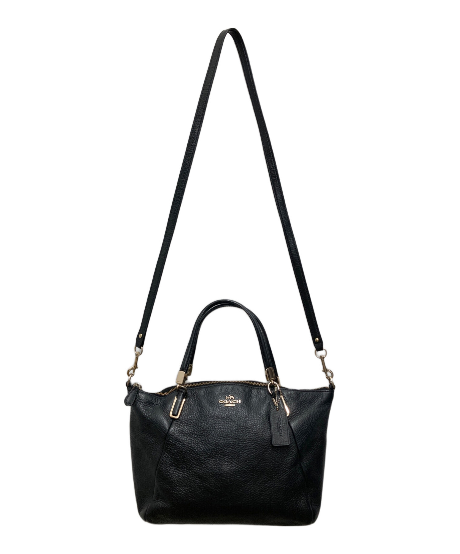 中古・古着通販】COACH (コーチ) 2wayレザーショルダーバッグ ブラック