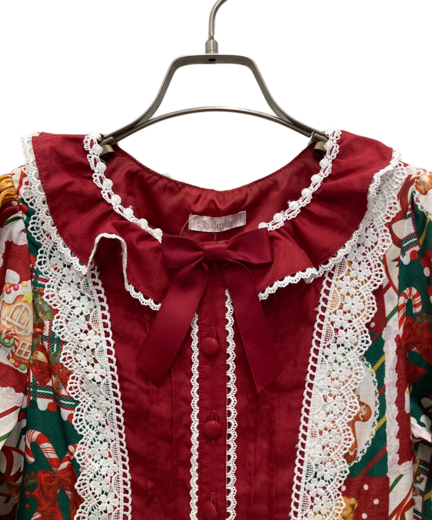 中古・古着通販】chalmiere (シャルミエール) クリスマス柄ワンピース 