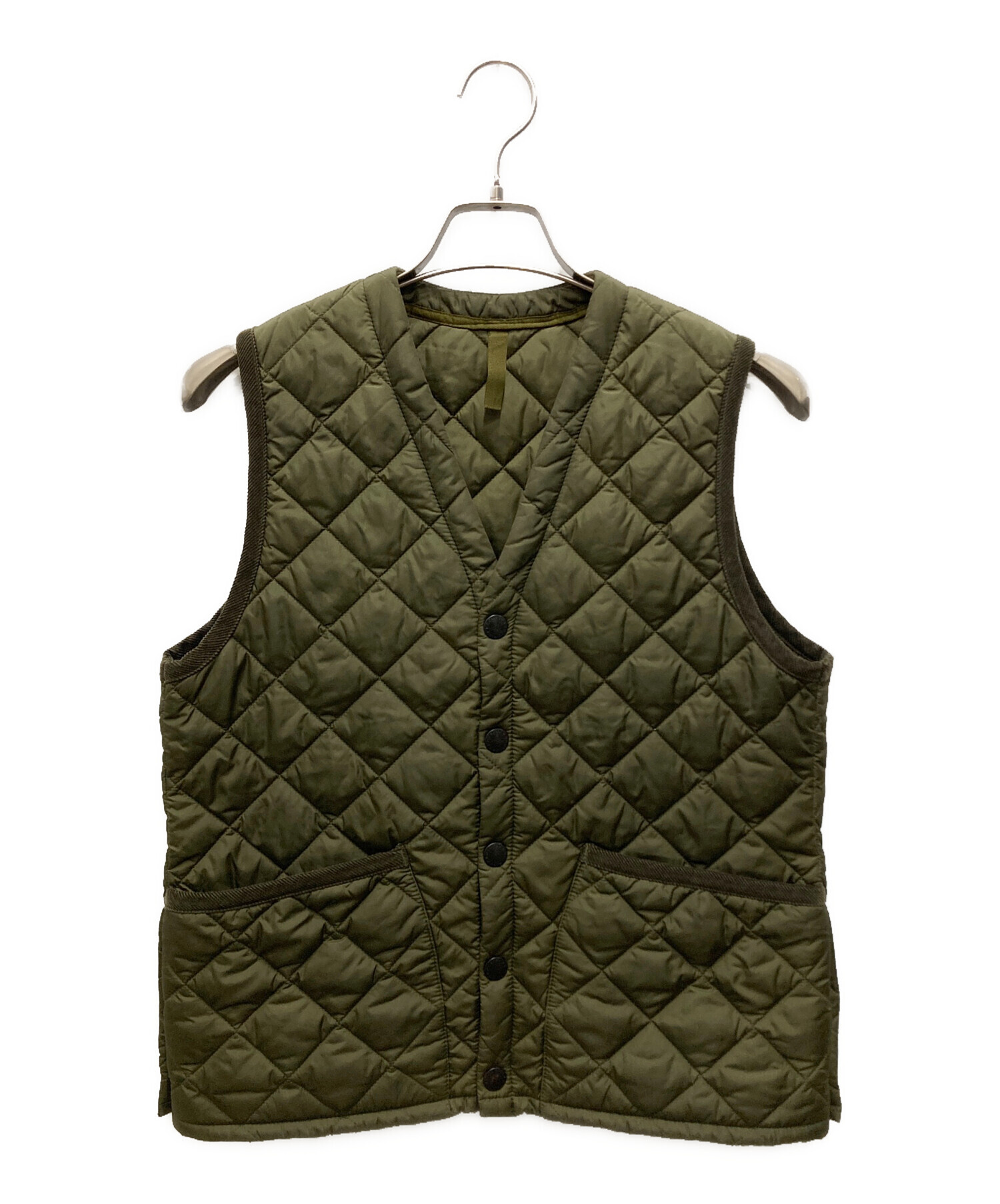 90s Barbour バブアー キルティングベスト オリーブ イングランド製 中古・古着通販】Barbour (バブアー) キルティングベスト オリーブ