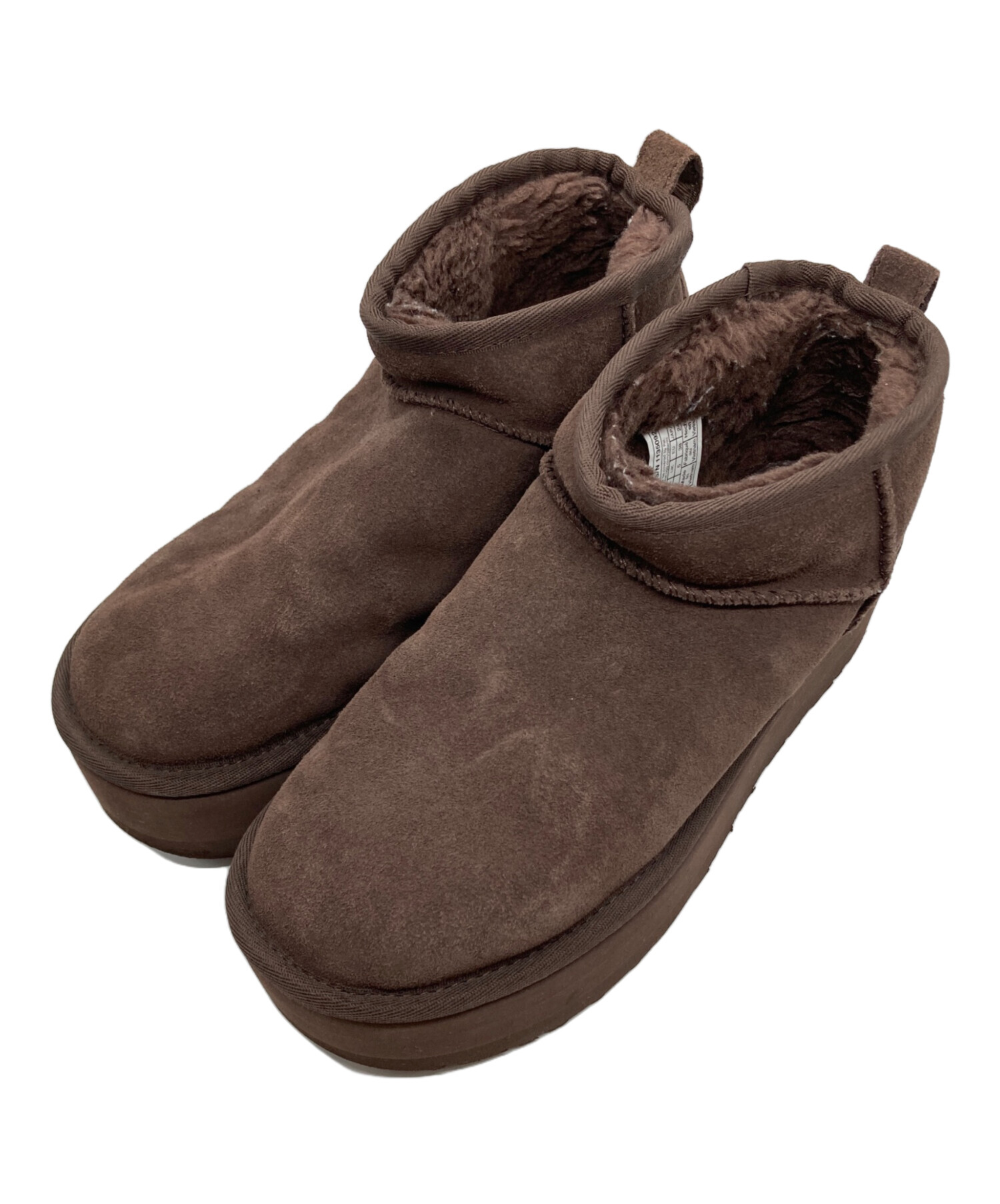 UGG 厚底 ムートンブーツ ブラウン24㌢ 中古・古着通販】UGG (アグ) 厚底ムートンブーツ ブラウン サイズ:24