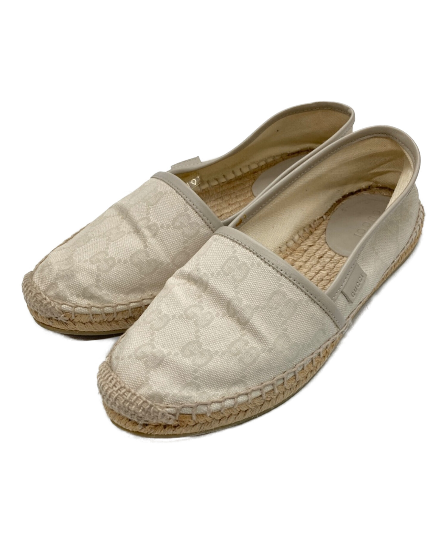 中古・古着通販】GUCCI (グッチ) GG柄エスパドリーユ ベージュ サイズ 