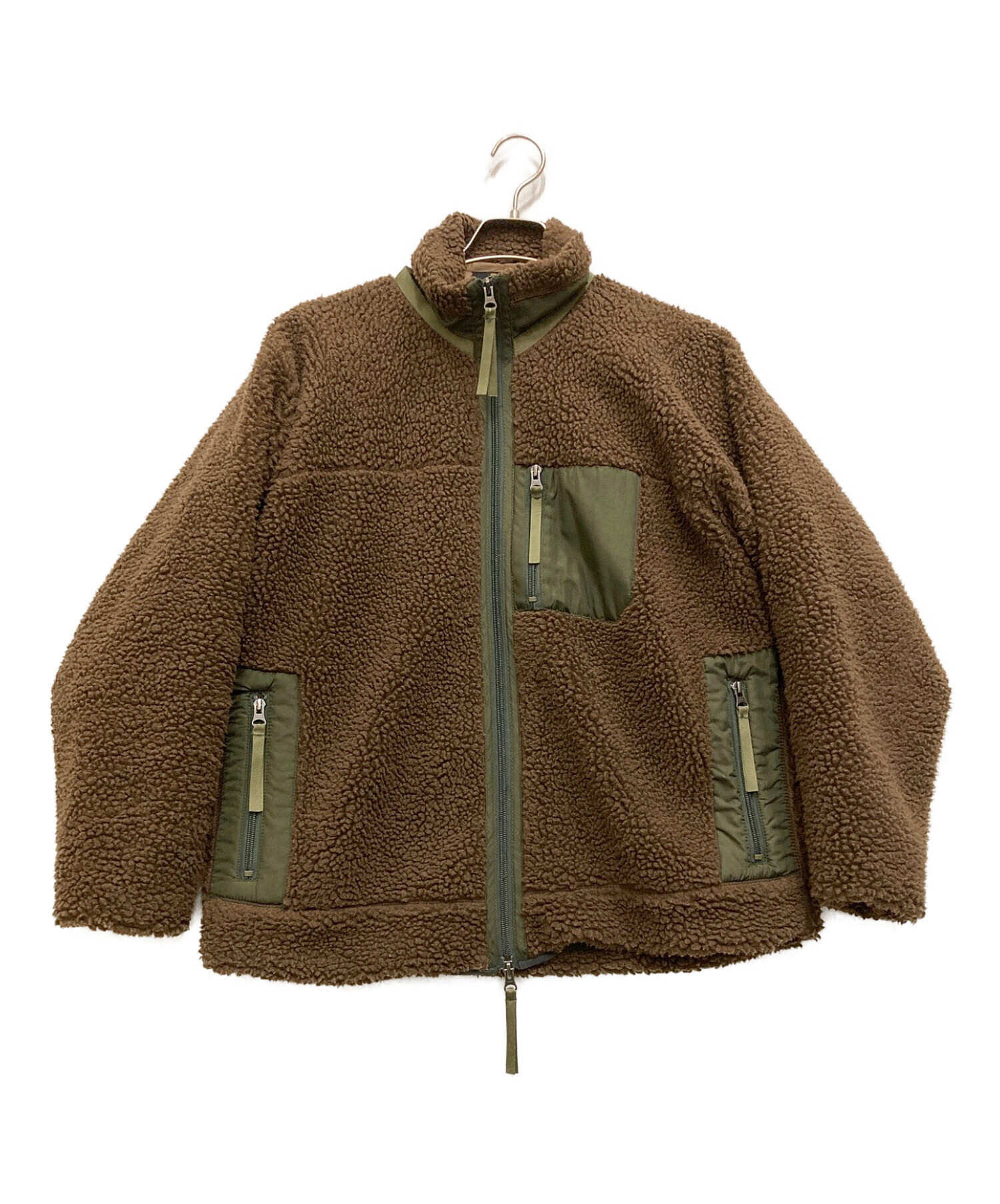 【美品・希少 TYPE B-15A】 HOUSTON 42 カーキ ボアブラウン ヒューストン ボアフリース HOUSTON (ヒューストン）] リバーシブル