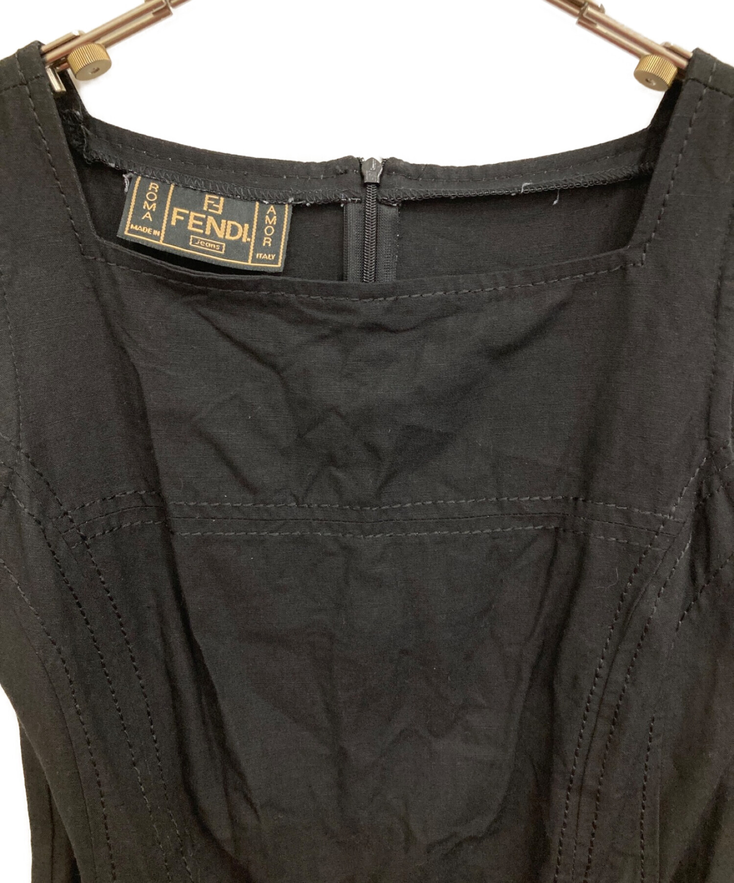 Fendi jeans フェンディジーンズ ブラック ノースリーブ ワンピース 中古・古着通販】FENDI JEANS (フェンディ ジーンズ) ヴィンテージ