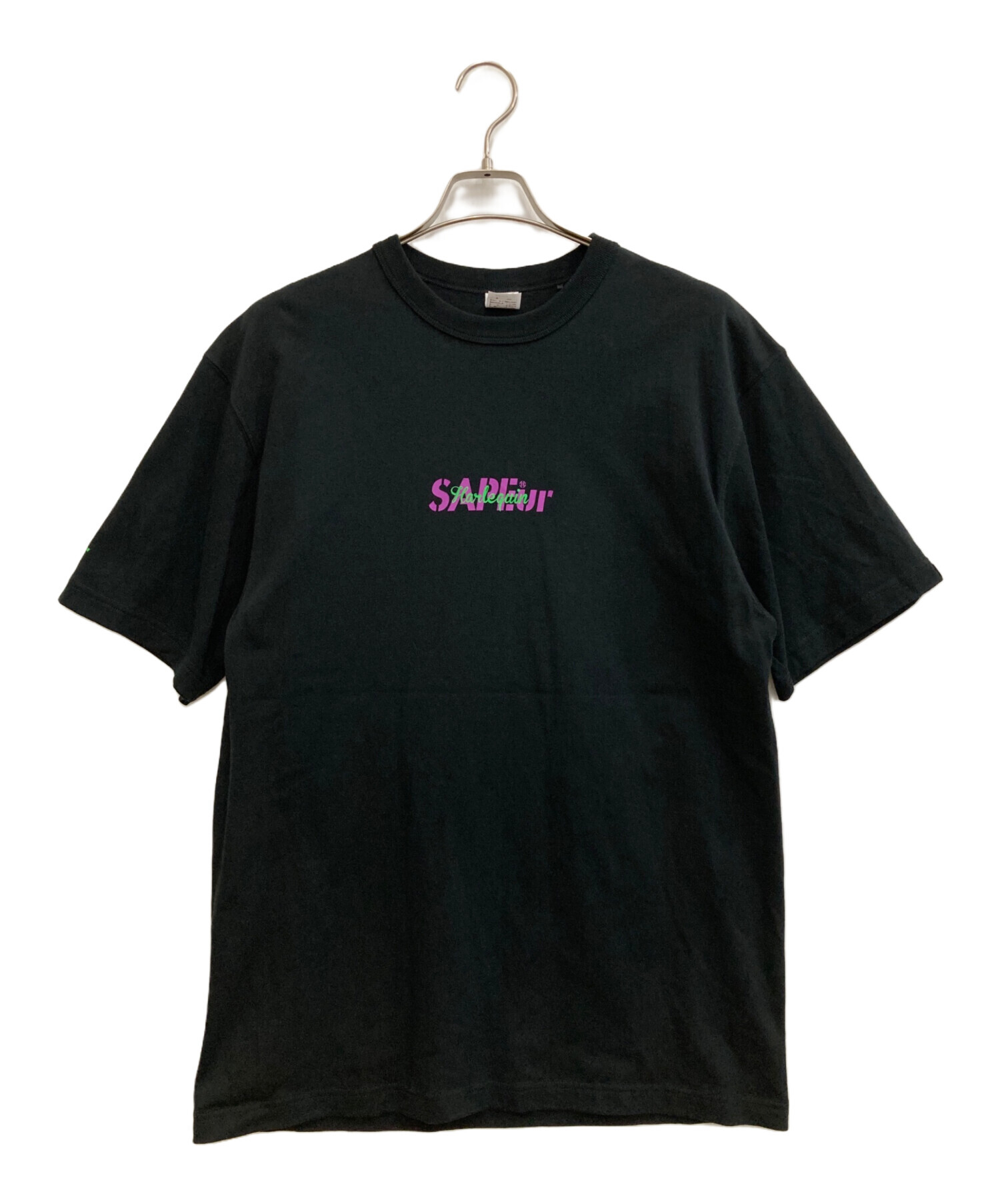 中古・古着通販】SAPEur (サプール) プリントTシャツ ブラック サイズ