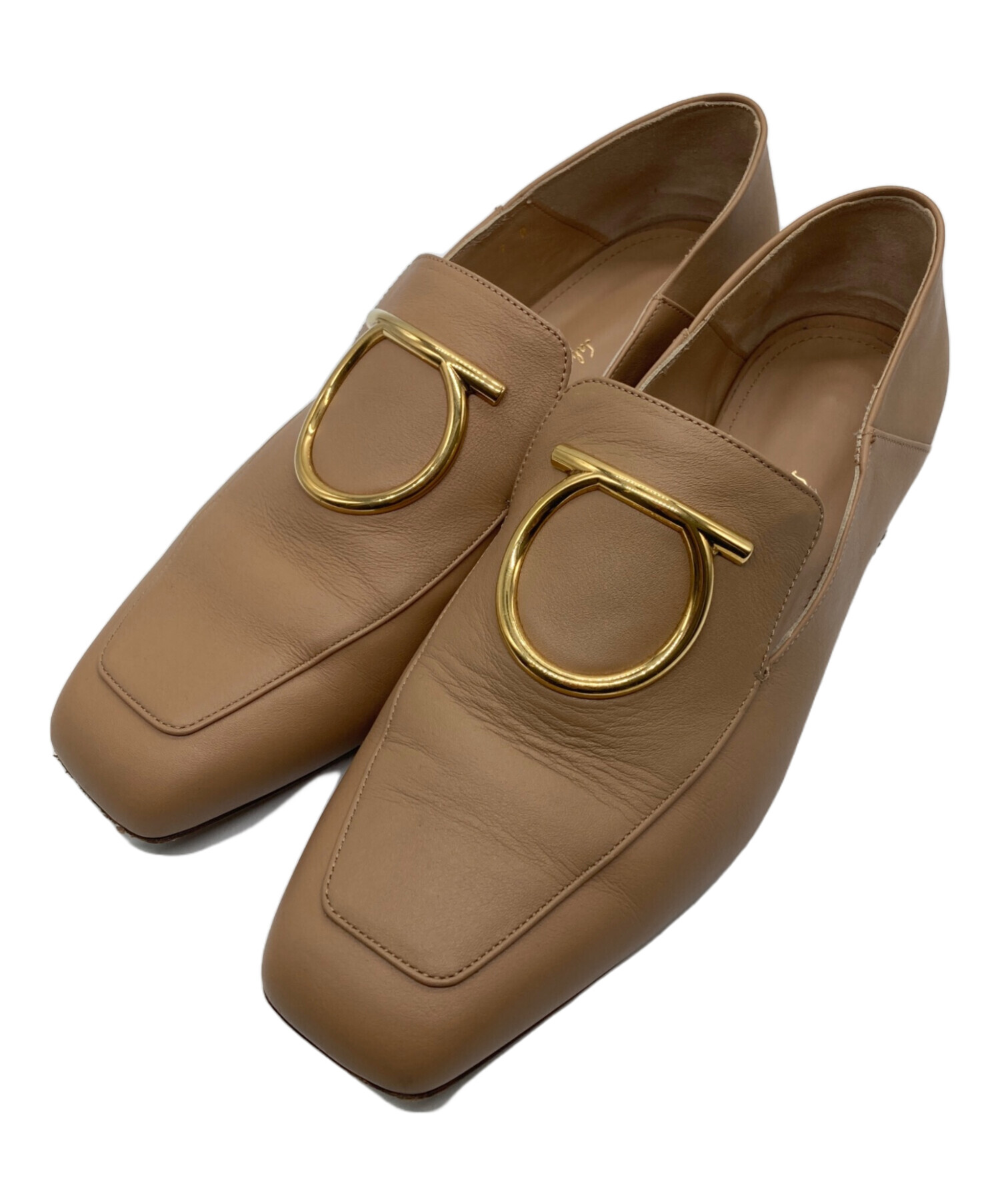 FERRAGAMO ローファー　キャメル色 美品 フェラガモ ローファー ガンチーニ キャメル 5 1/2 23 スリッポン