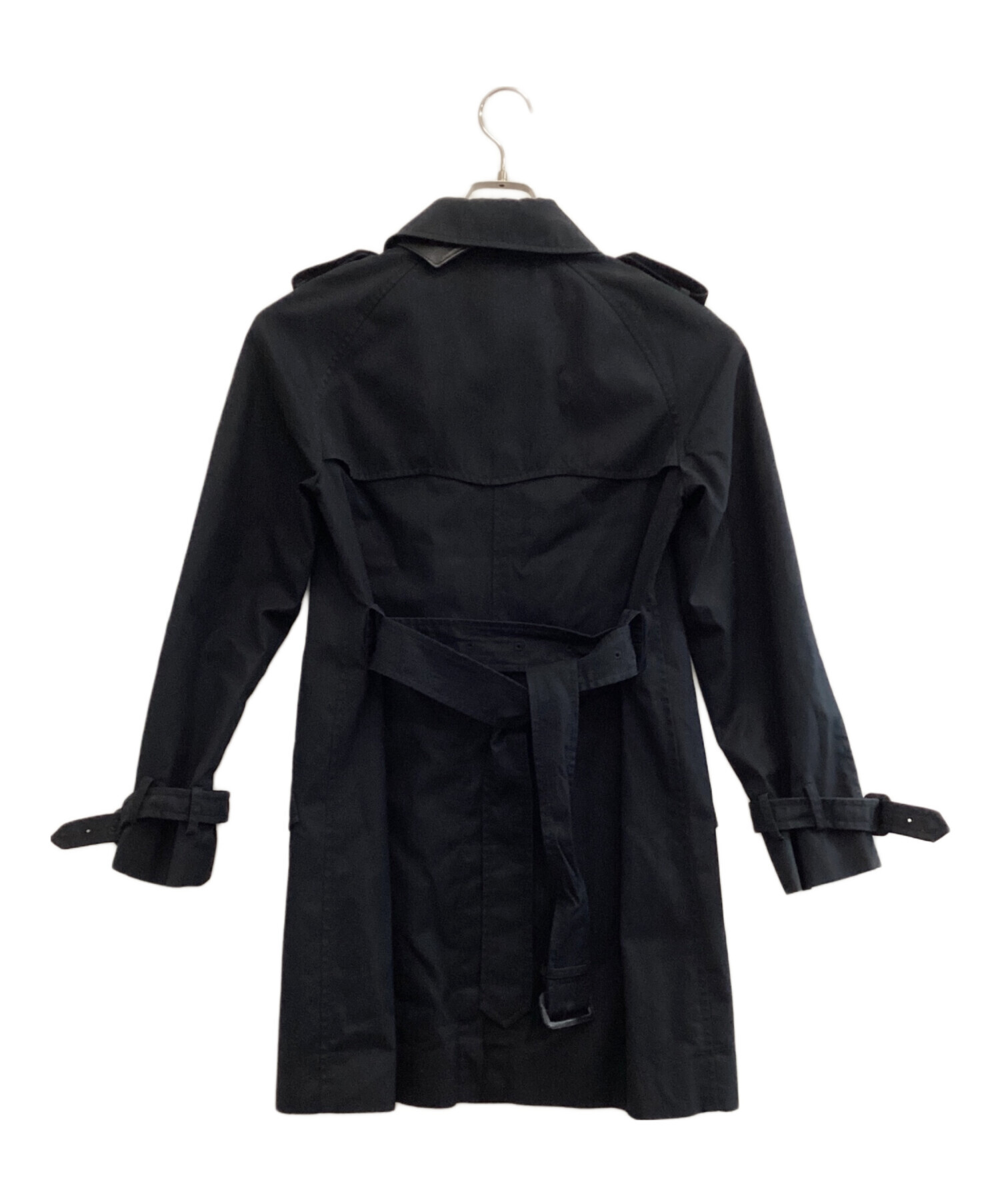 【美品】 COACH コーチ メンズトレンチコート ブラック ベルト付き M COACH トレンチコート ブラック COACH コーチトレンチコートブラック