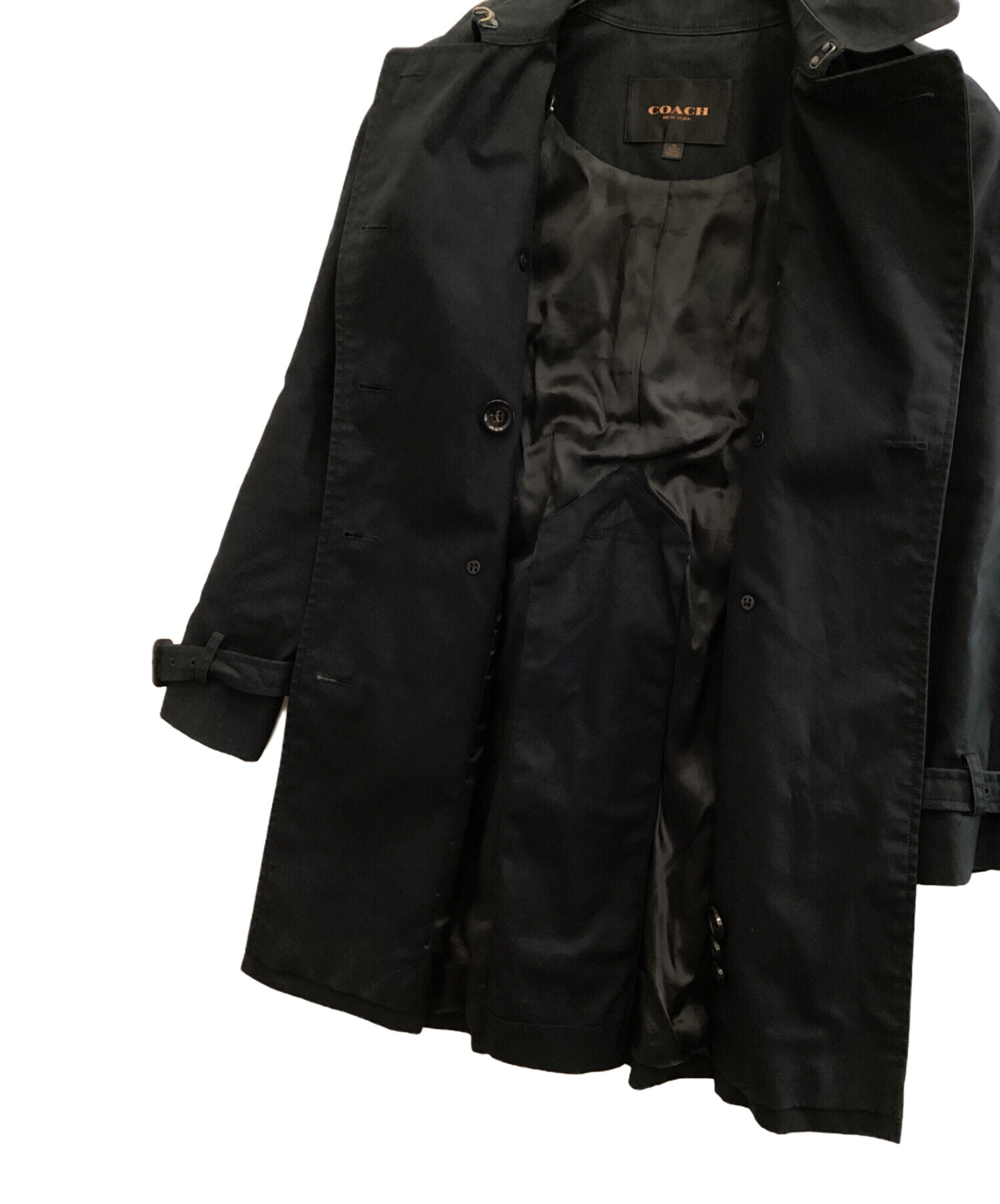 中古・古着通販】COACH (コーチ) トレンチコート ブラック サイズ:6