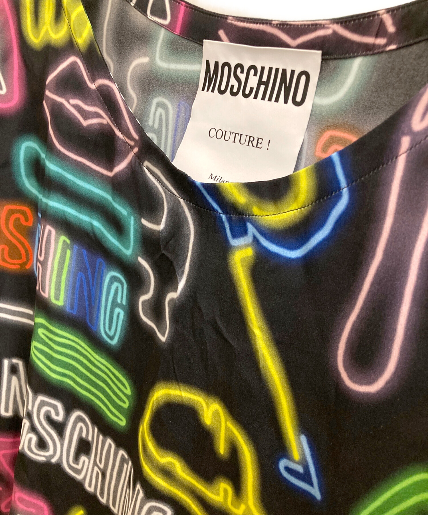 中古・古着通販】MOSCHINO (モスキーノ) ネオンプリントワンピース 