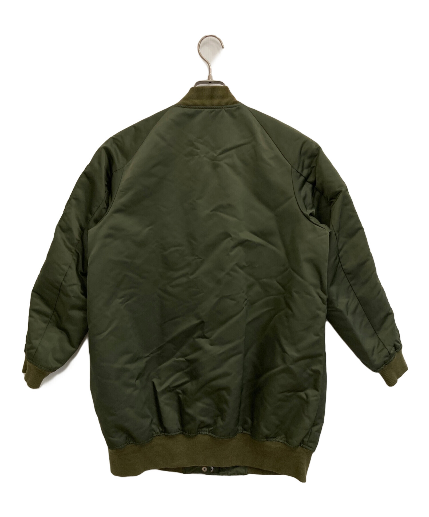 中古・古着通販】MUVEIL (ミュベール) ロングMA-1ジャケット オリーブ 