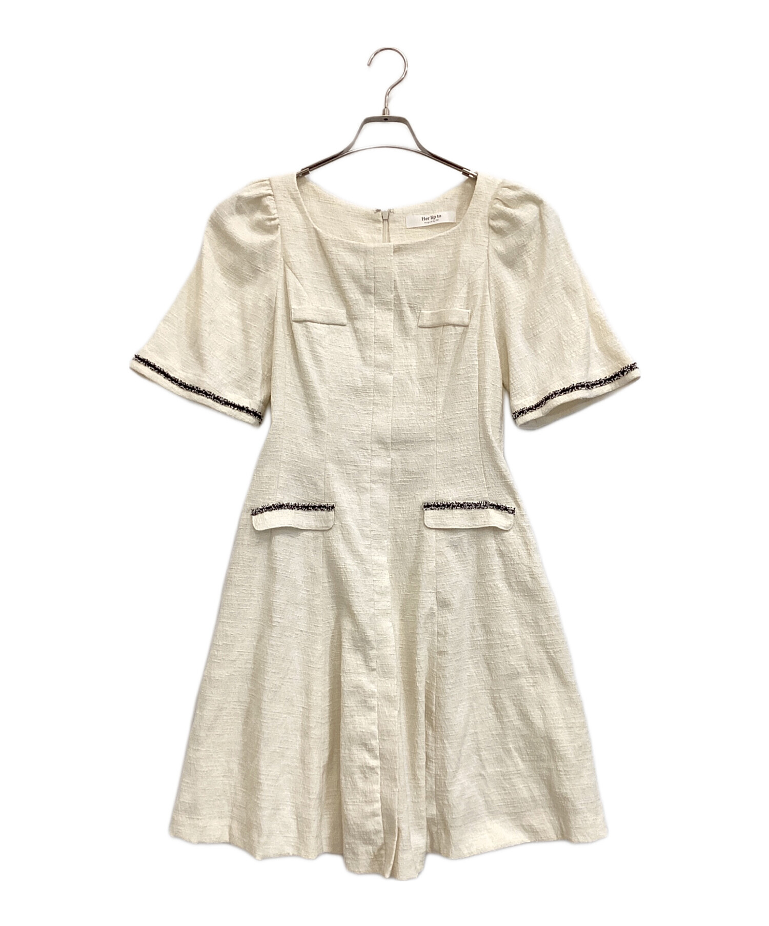 ワンピース her lip to canal tweed mini dress white 中古・古着通販】Her lip to (ハーリップトゥ) Canal Tweed Mini Dress