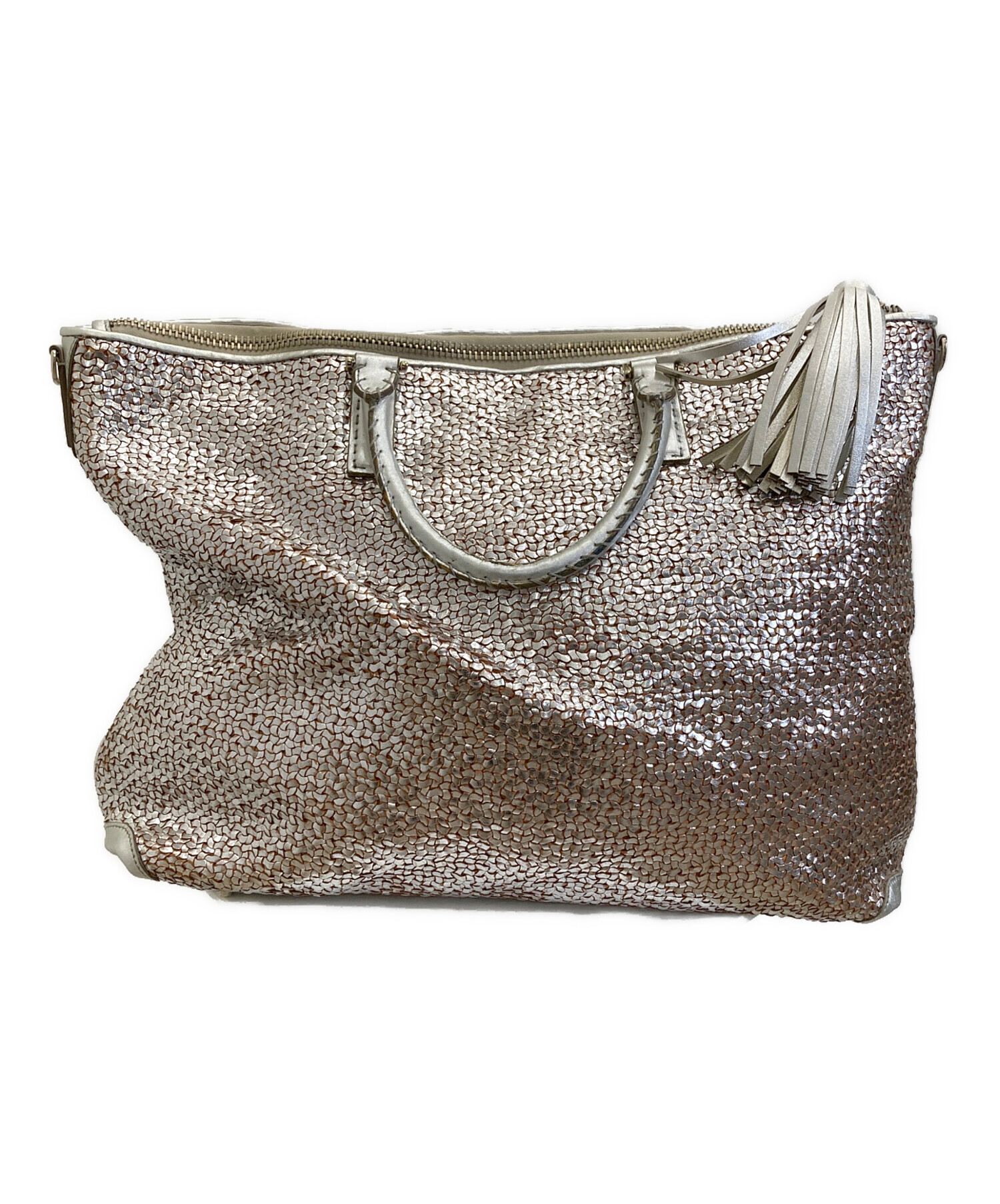 ANYA HINDMARCH シルバー 編み込みトートバッグ ♦️ANYA HINDMARCH