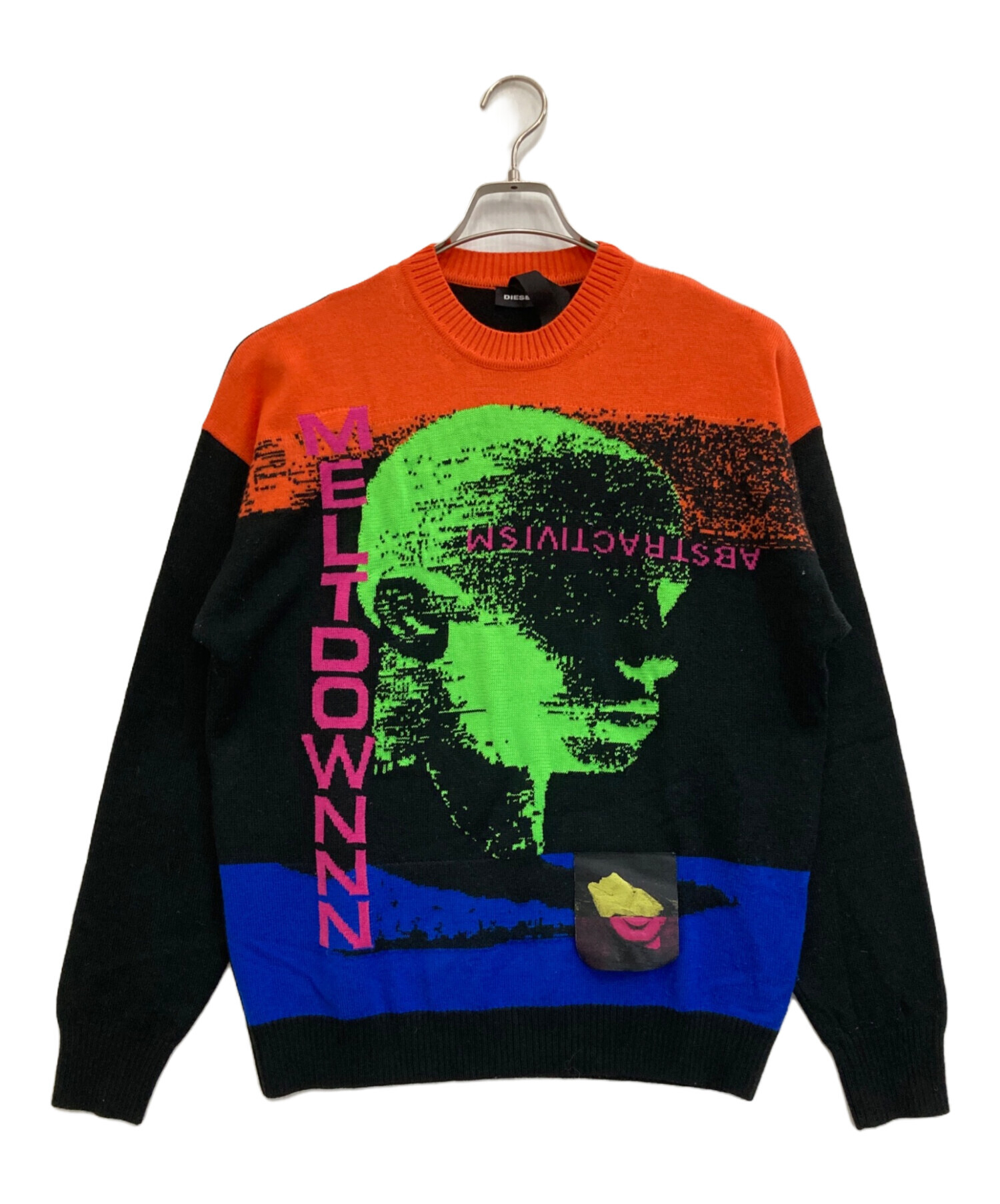 DIESEL グラフィックプリント ニット Mサイズ 中古・古着通販】DIESEL (ディーゼル) グラフィックニット ブラック
