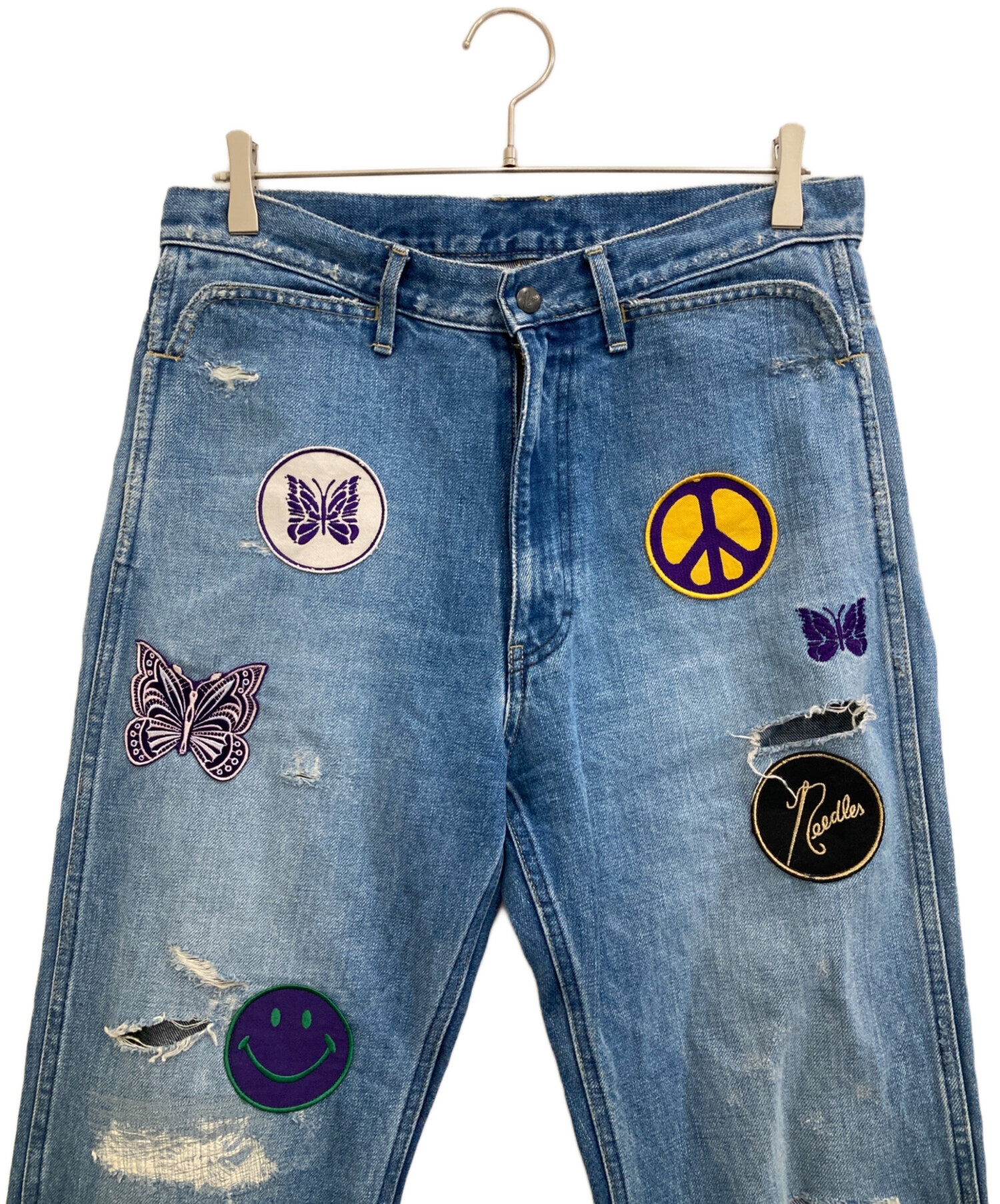 中古・古着通販】Needles (ニードルズ) パッチワークデニムパンツ