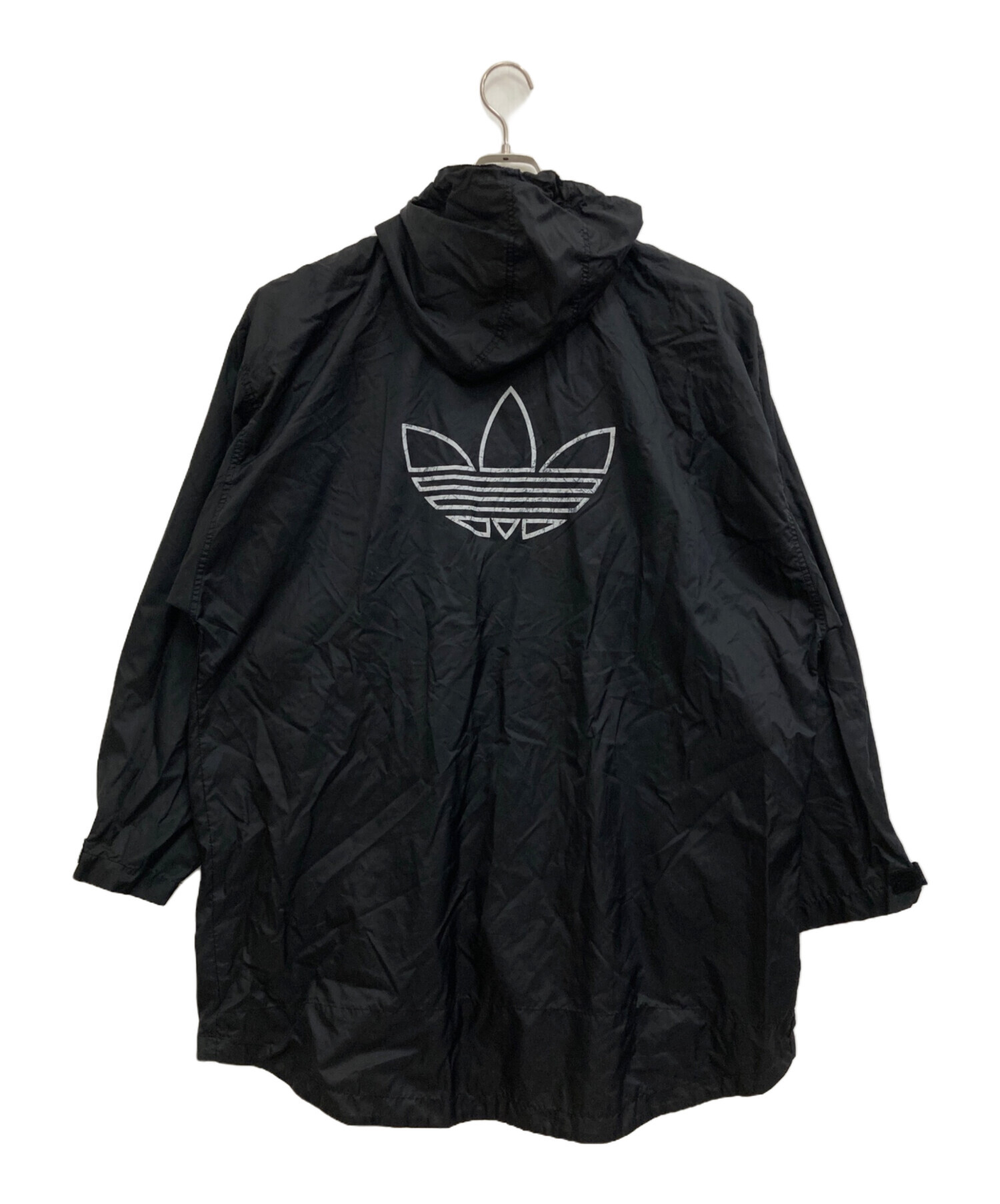 アディダス 00s 古着 ナイロンジャケット ブラック ライトアウター 刺繍ロゴ 中古・古着通販】adidas (アディダス) ロゴナイロンジャケット