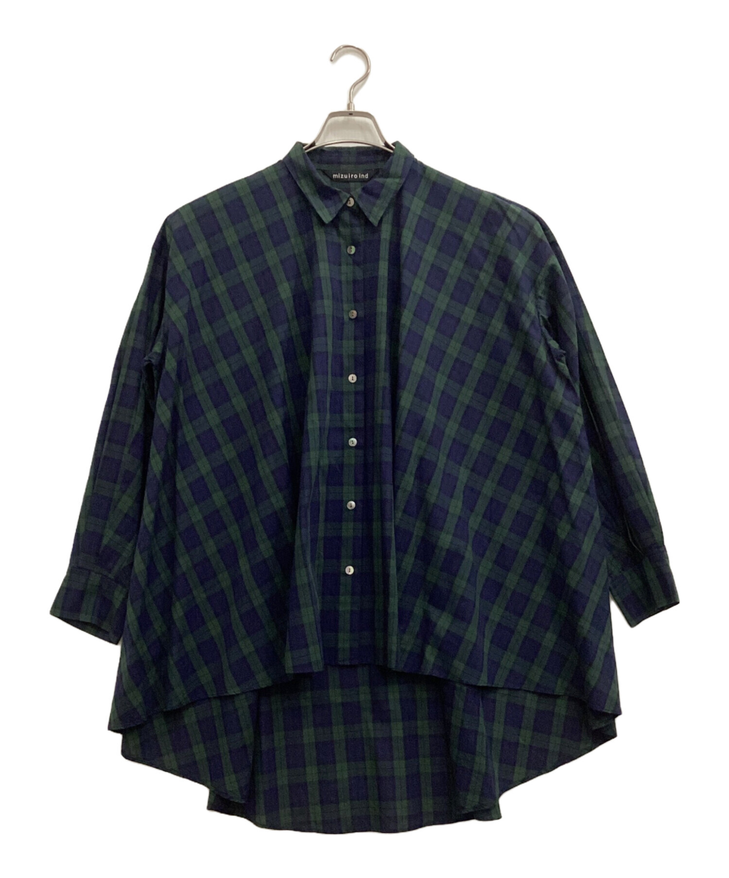 中古・古着通販】mizuiro-ind (ミズイロインド) ワイドシャツ ネイビー 