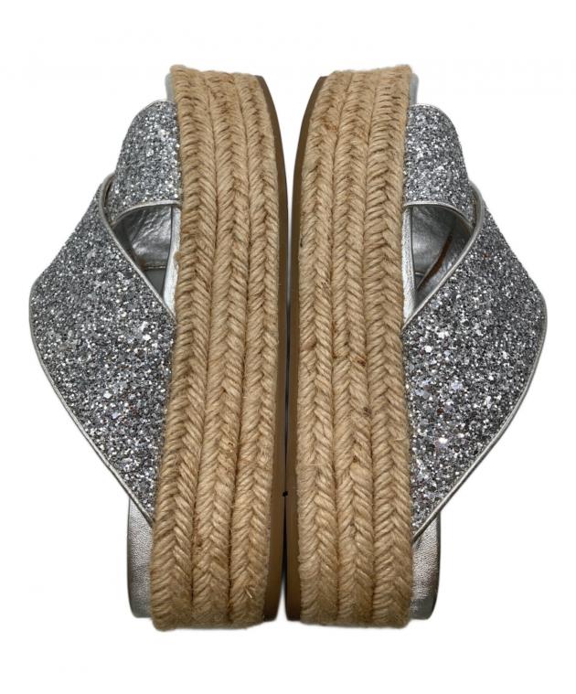 削除前　週末セール　美品　miu miu シルバー エスパドリーユ 中古・古着通販】MIU MIU (ミュウミュウ) エスパドリーユ シルバー