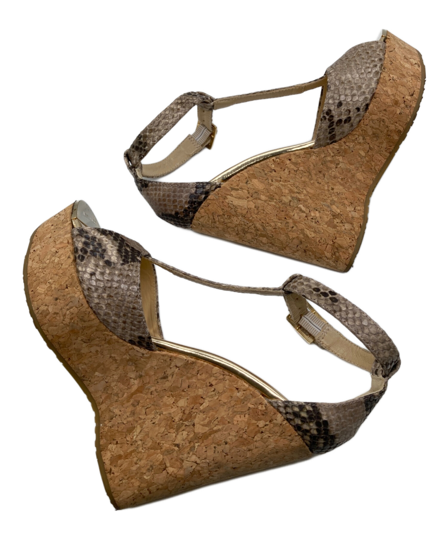 ジミーチュウ　サンダル　ミュール　ヒール　ストラップ　ベージュ　23cm 中古・古着通販】JIMMY CHOO (ジミーチュウ) ストラップサンダル
