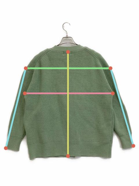 中古・古着通販】CLANE (クラネ) BUSTIER SET KNIT CARDIGAN グリーン
