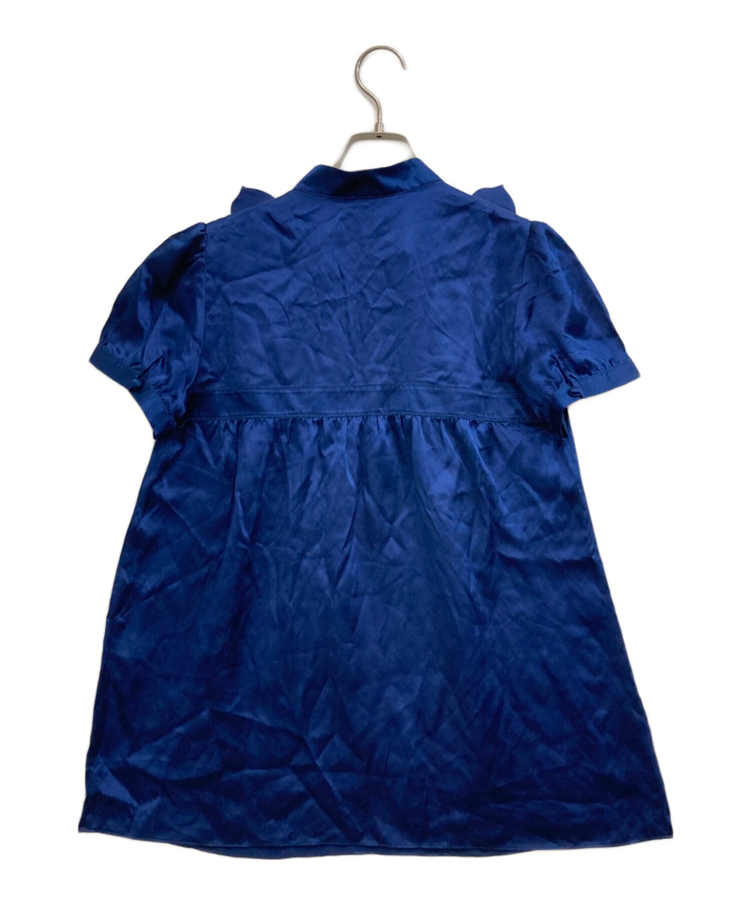 未使用品 ヴィヴィアンタム VIVIENNE TAM ワンピース 切替 ひざ丈 長袖 M ベージュ 紺 /KN ■OS レディース