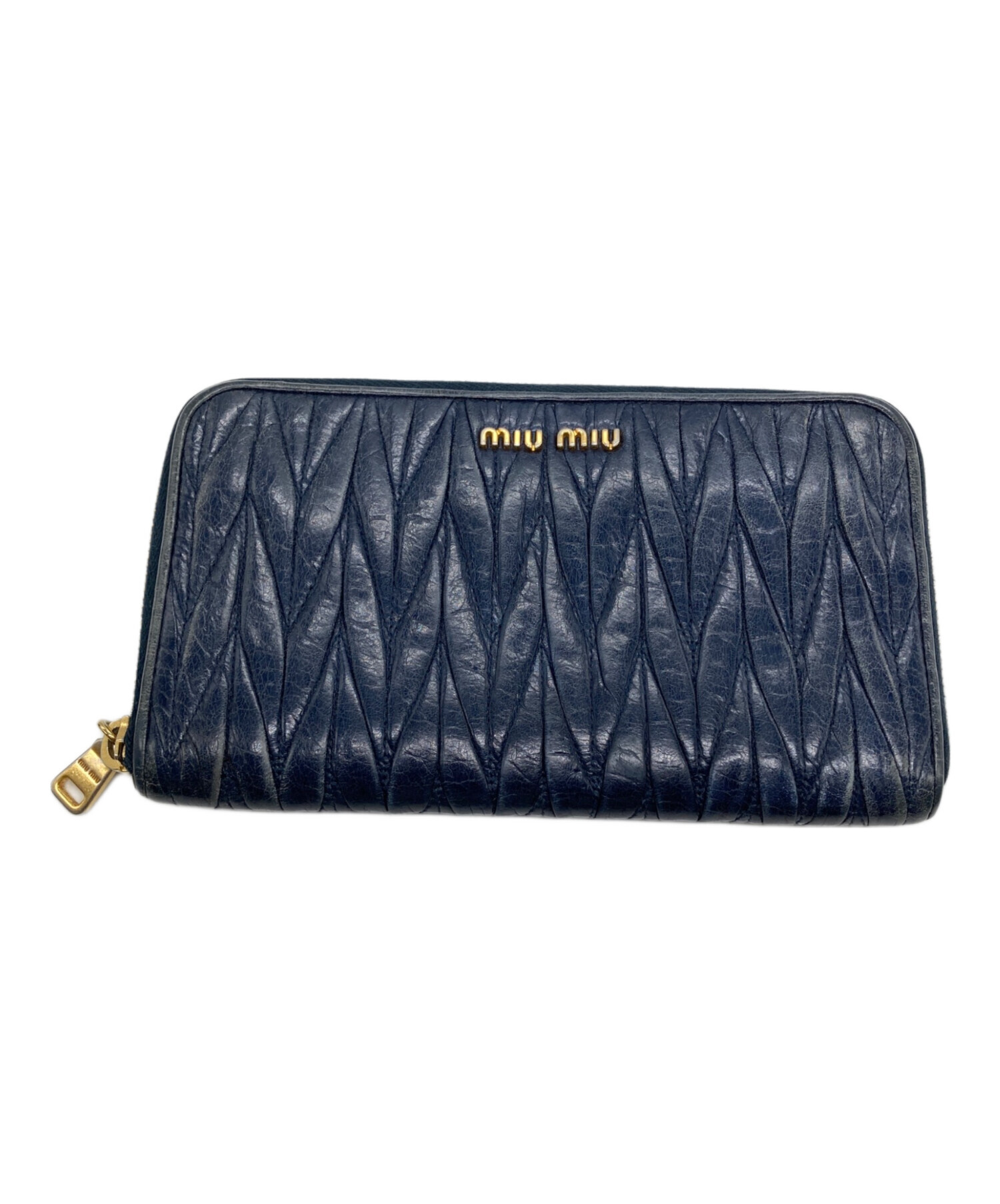 中古・古着通販】MIU MIU (ミュウミュウ) 長財布 ネイビー｜ブランド 