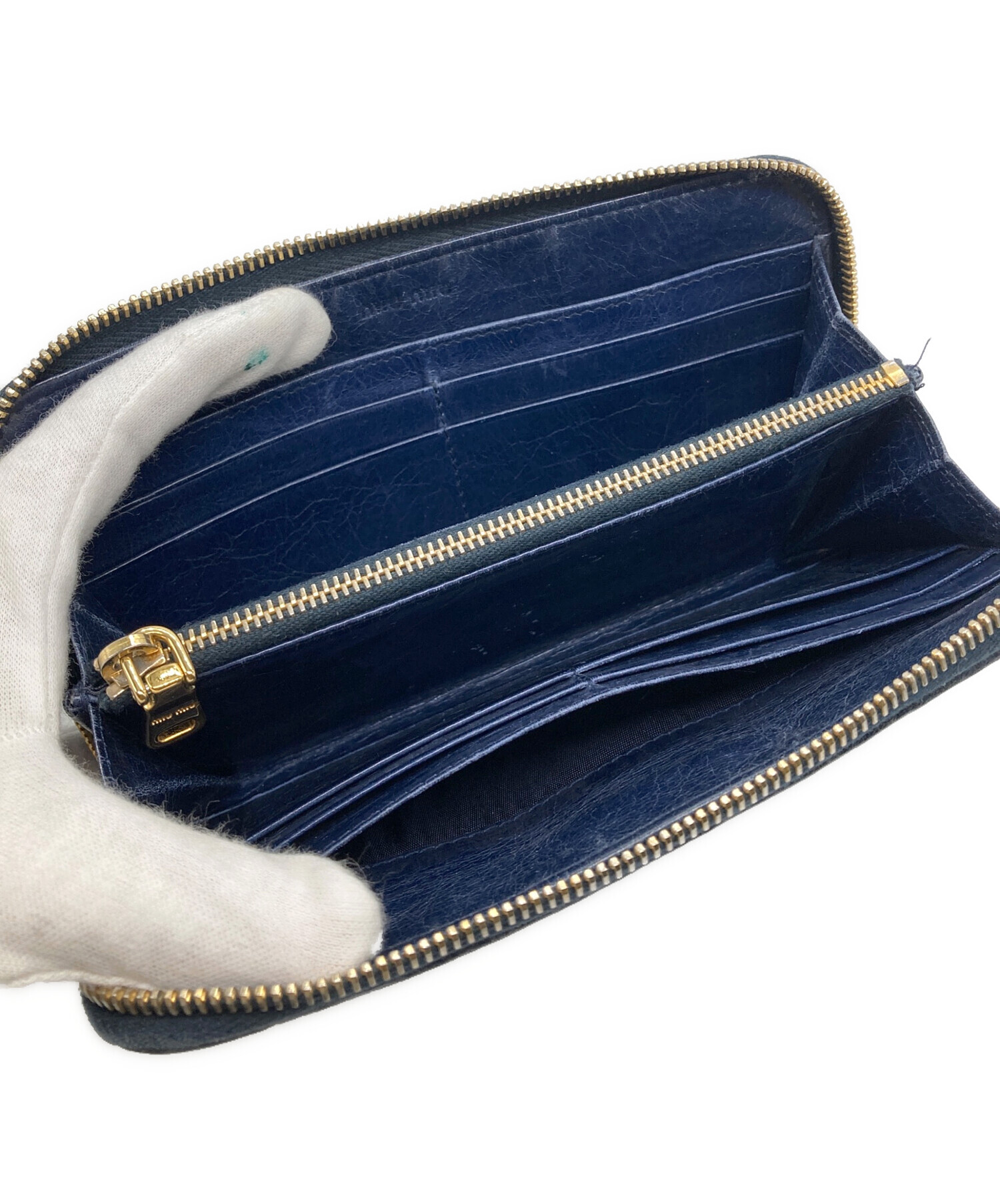 中古・古着通販】MIU MIU (ミュウミュウ) 長財布 ネイビー｜ブランド 