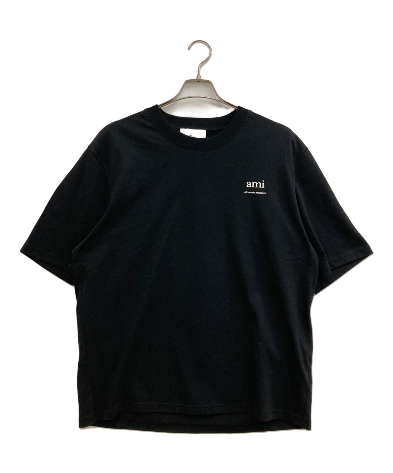 中古・古着通販】ami (アミ) ロゴTシャツ ブラック サイズ:M 未使用品 