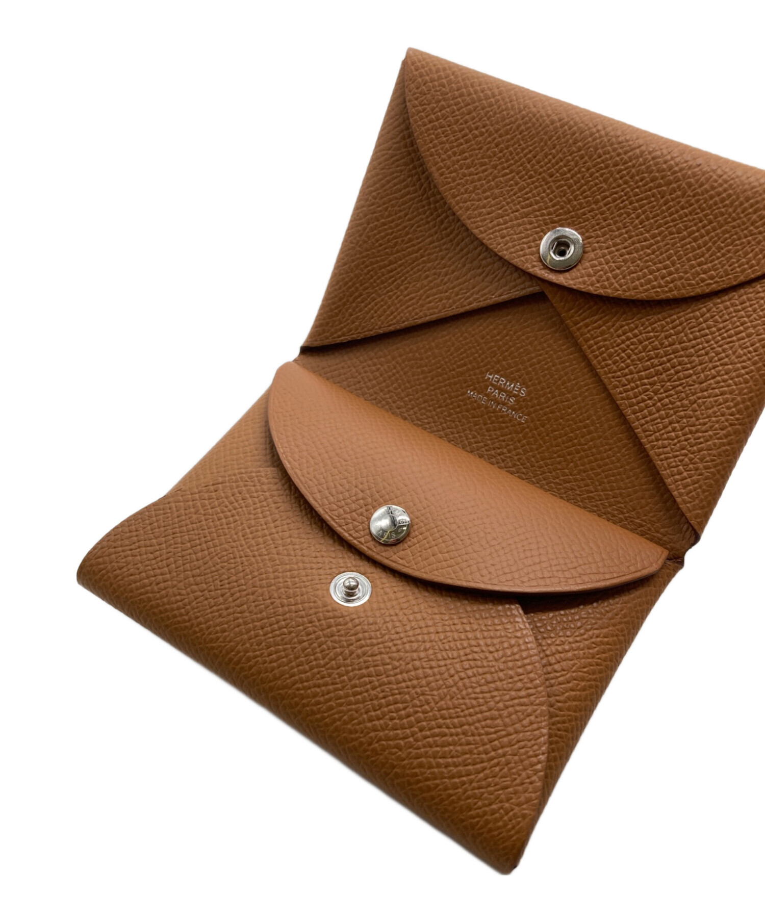 売り尽くしセール中→【美品】エルメス HERMÈSブラウン ケース HERMES（エルメス） ペンケース 型押し レザー ス ブラウン 筆記用具