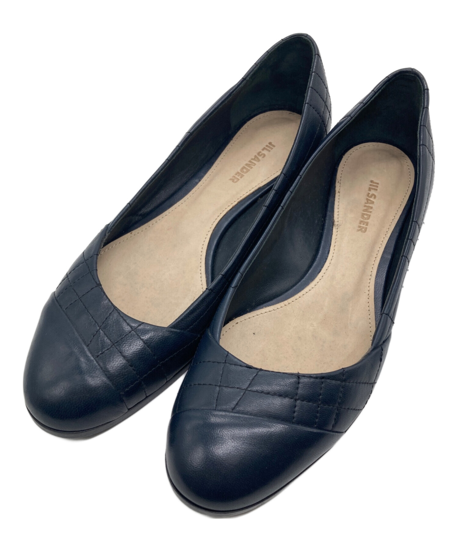 中古・古着通販】JIL SANDER (ジルサンダー) レザーフラットパンプス 