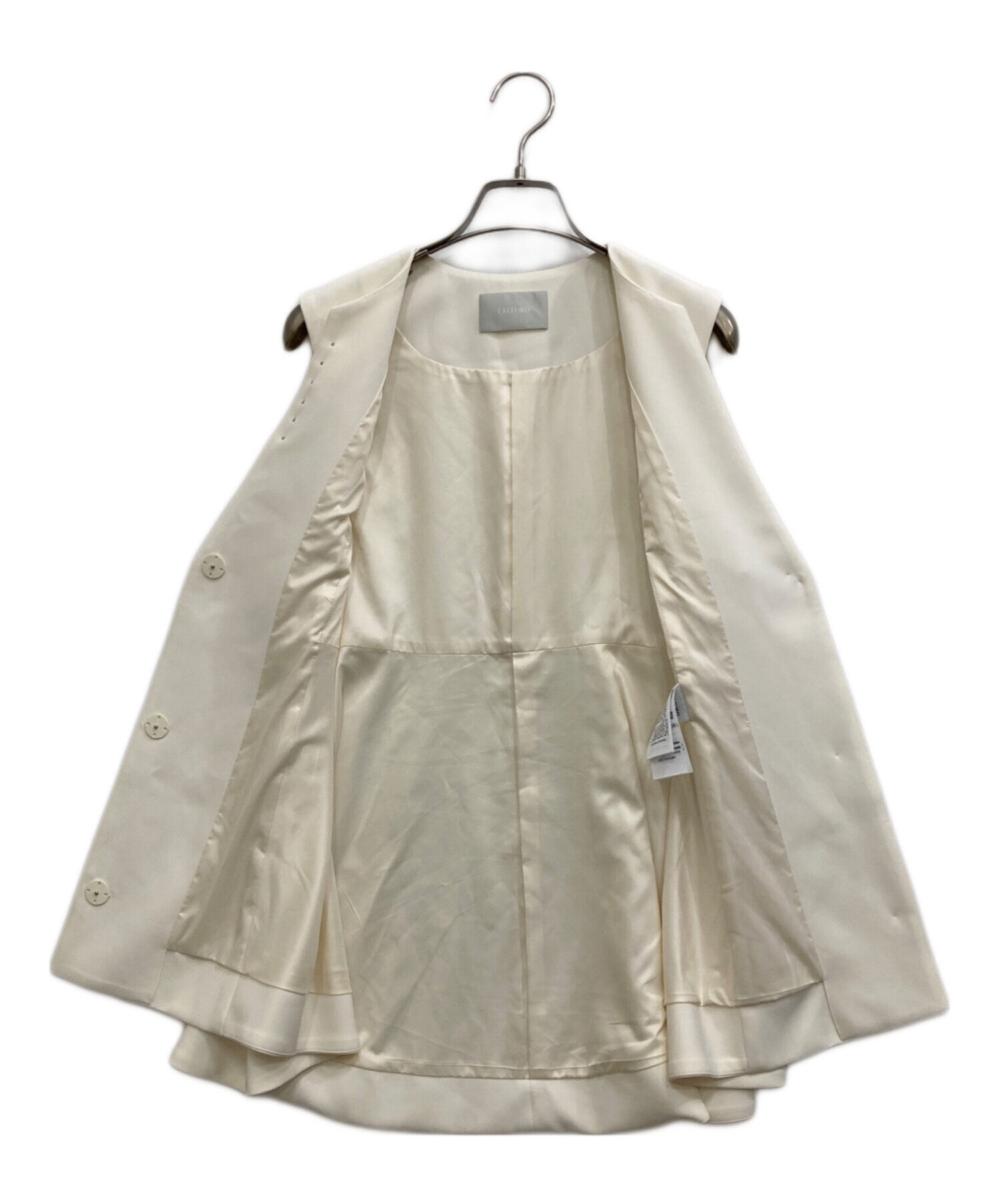 中古・古着通販】CELFORD (セルフォード) パールペプラムジレ ホワイト