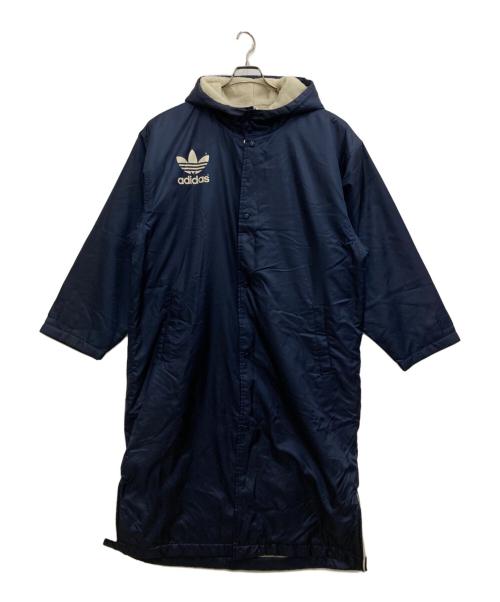 未使用タグ付き⭐︎adidas フード付きベンチコート ネイビー　Ｌ　刺繍ロゴ 中古・古着通販】adidas (アディダス) ベンチコート ネイビー サイズ:L