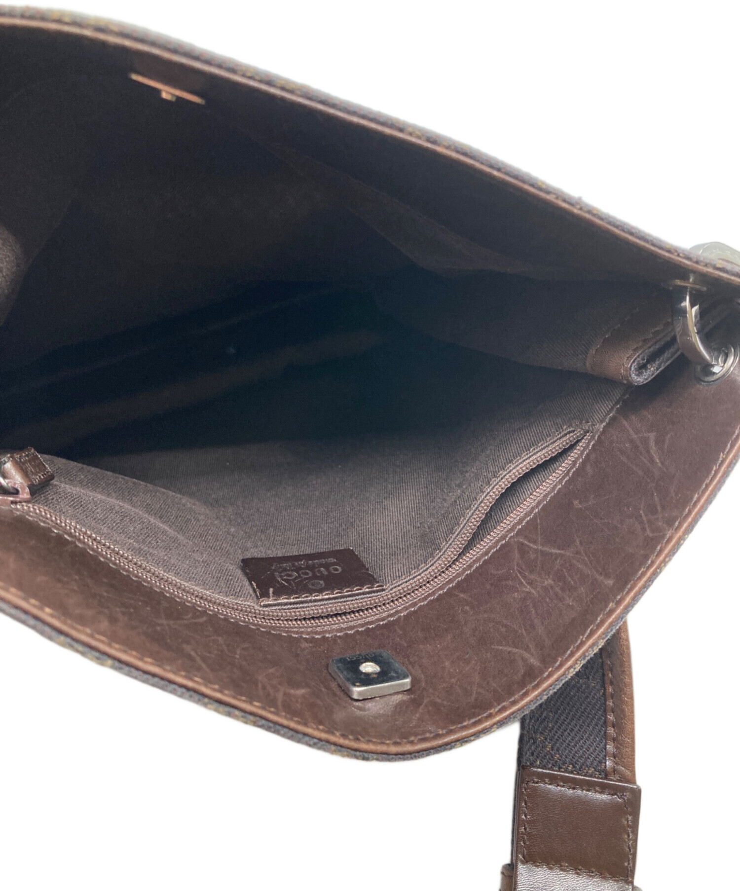 中古・古着通販】GUCCI (グッチ) キャンバスショルダーバッグ ブラウン