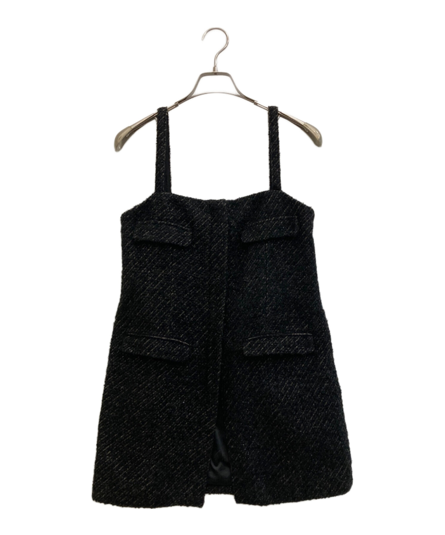 中古・古着通販】AMERI (アメリ) GLITTER TWEED VEST ブラック サイズ