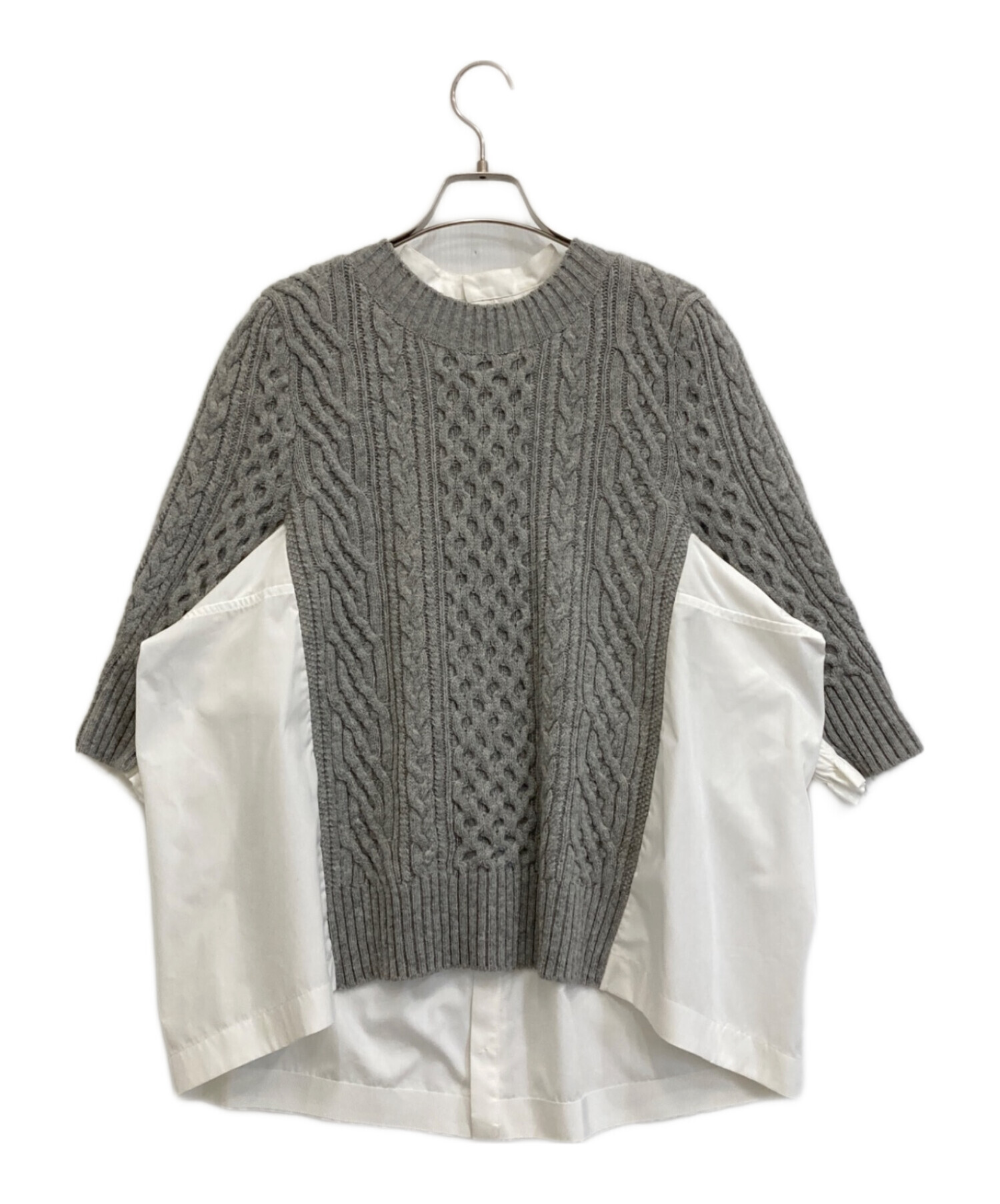 中古・古着通販】sacai (サカイ) ウールニット グレー サイズ:1
