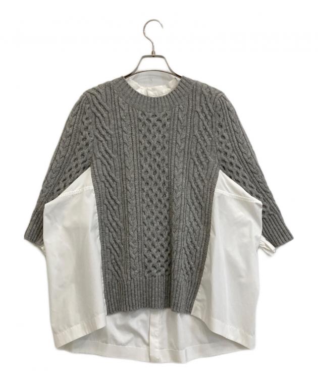 中古・古着通販】sacai (サカイ) ウールニット グレー サイズ:1