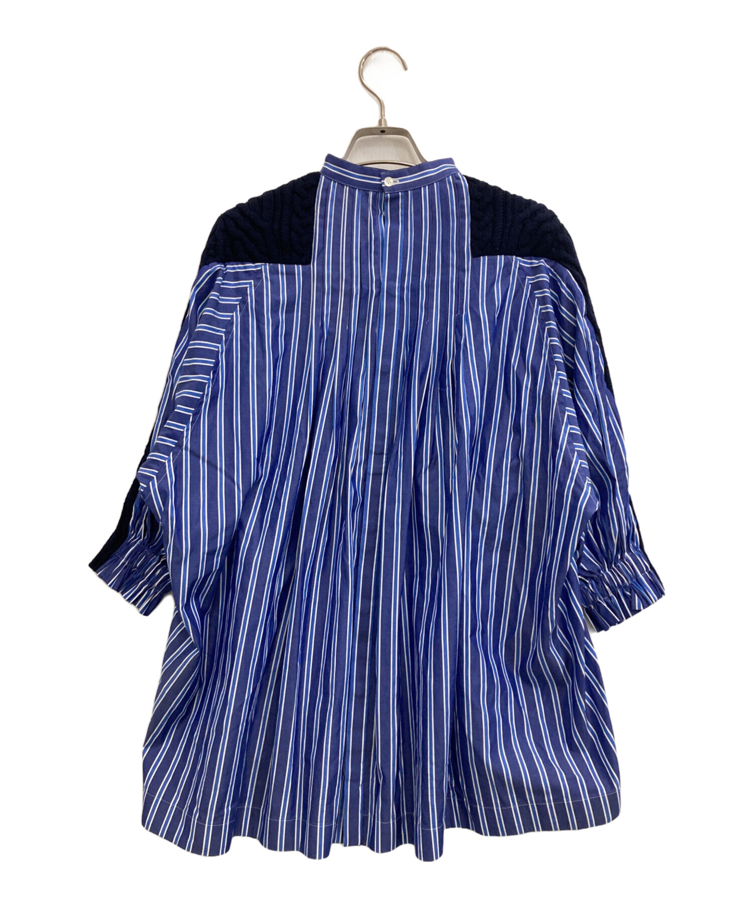 未使用級 Sacai サカイ 20AW レイヤード プリーツ ポンチョ ブラウス 中古・古着通販】sacai (サカイ) ウールニット切替 バック