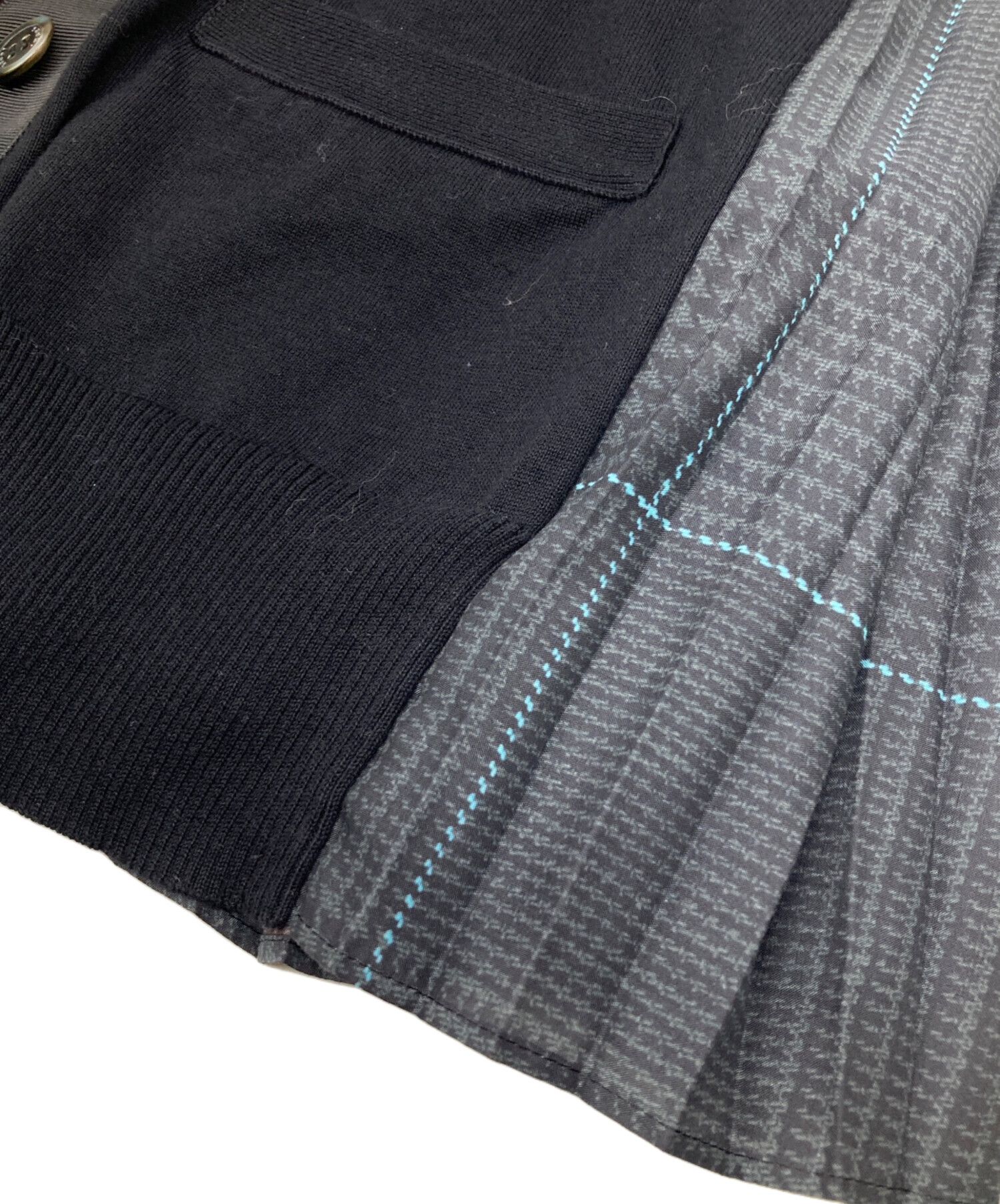 中古・古着通販】sacai (サカイ) チェックプリーツカーディガン