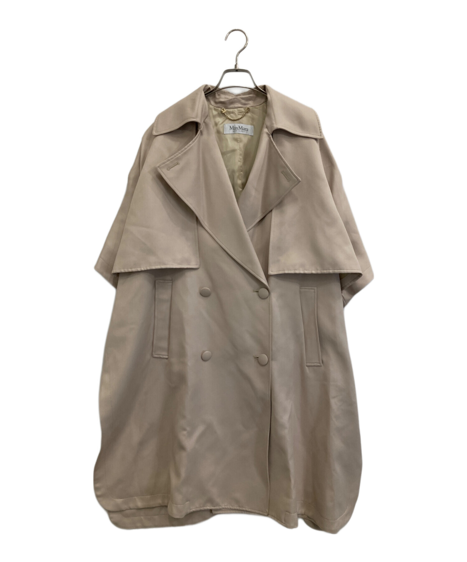 〈美品〉MaxMara トレンチコート ダブルブレスト ベルト 銀タグ 44 中古・古着通販】MaxMara (マックスマーラ) ダブルブレストサテン