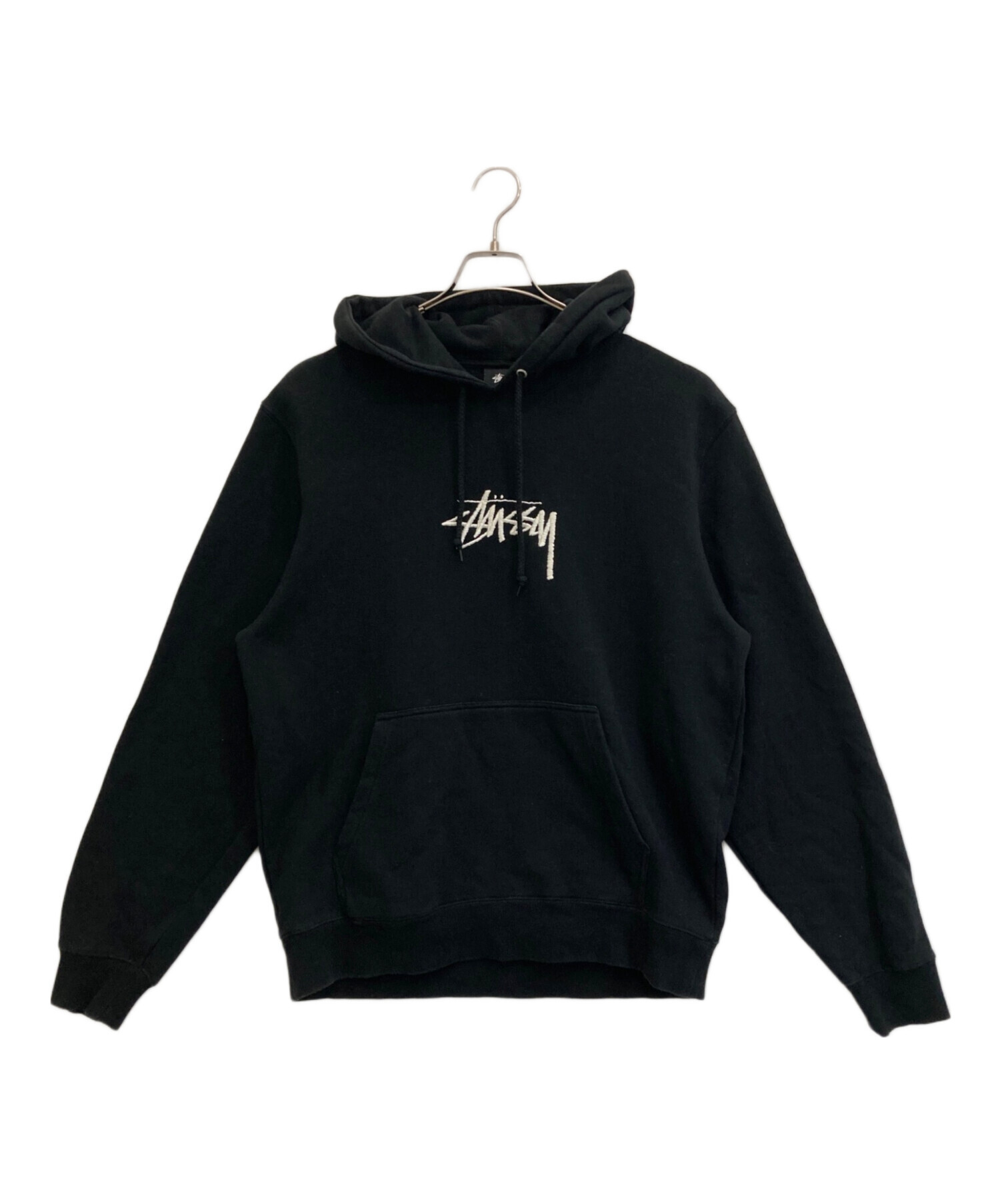 中古・古着通販】stussy (ステューシー) 刺繍ロゴパーカー ブラック 
