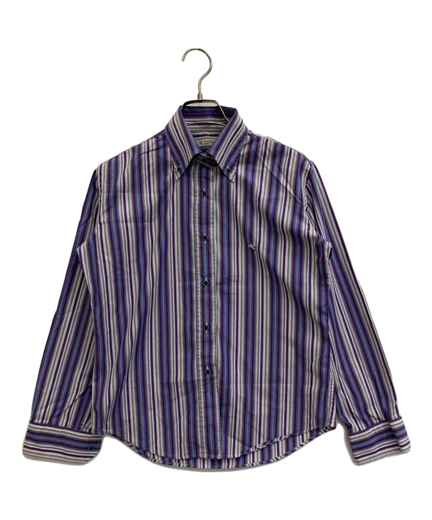 中古・古着通販】ETRO (エトロ) ストライプシャツ パープル サイズ:42 