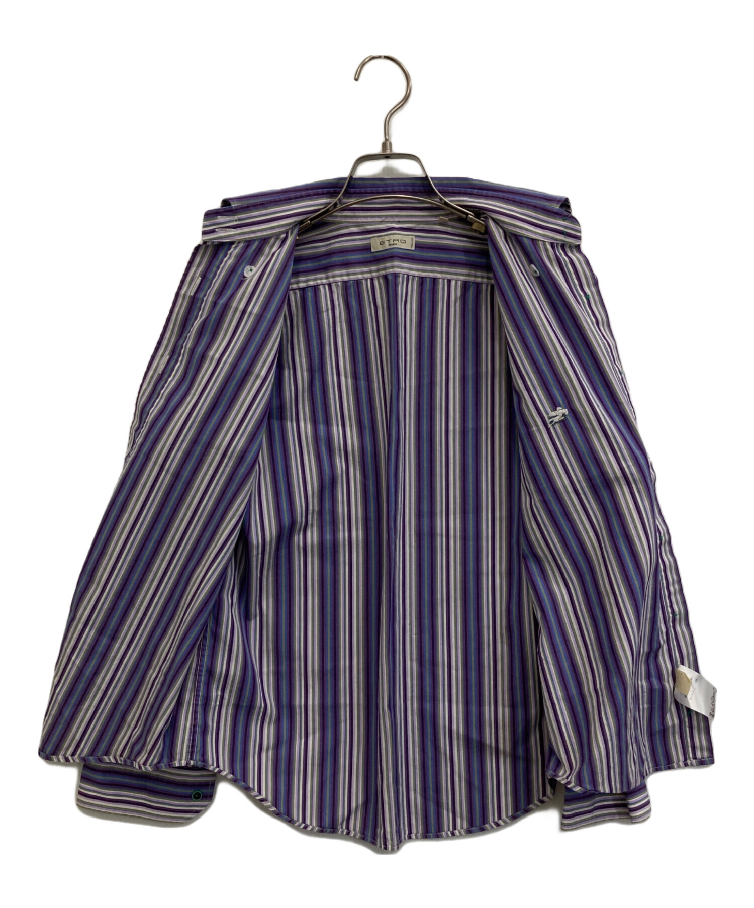 中古・古着通販】ETRO (エトロ) ストライプシャツ パープル サイズ:42 