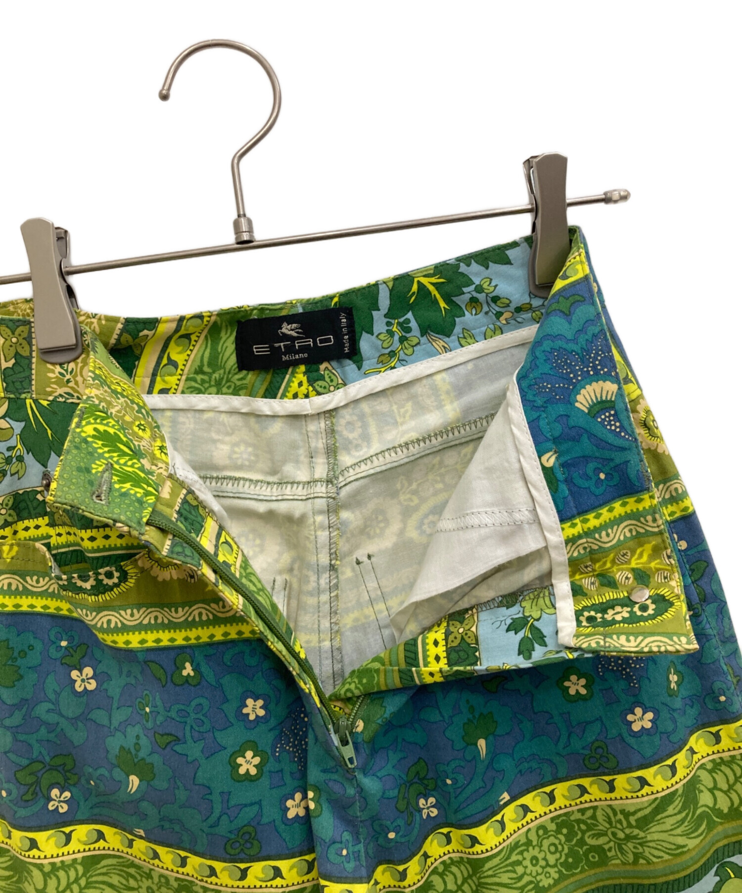 中古・古着通販】ETRO (エトロ) 総柄パンツ グリーン サイズ:40