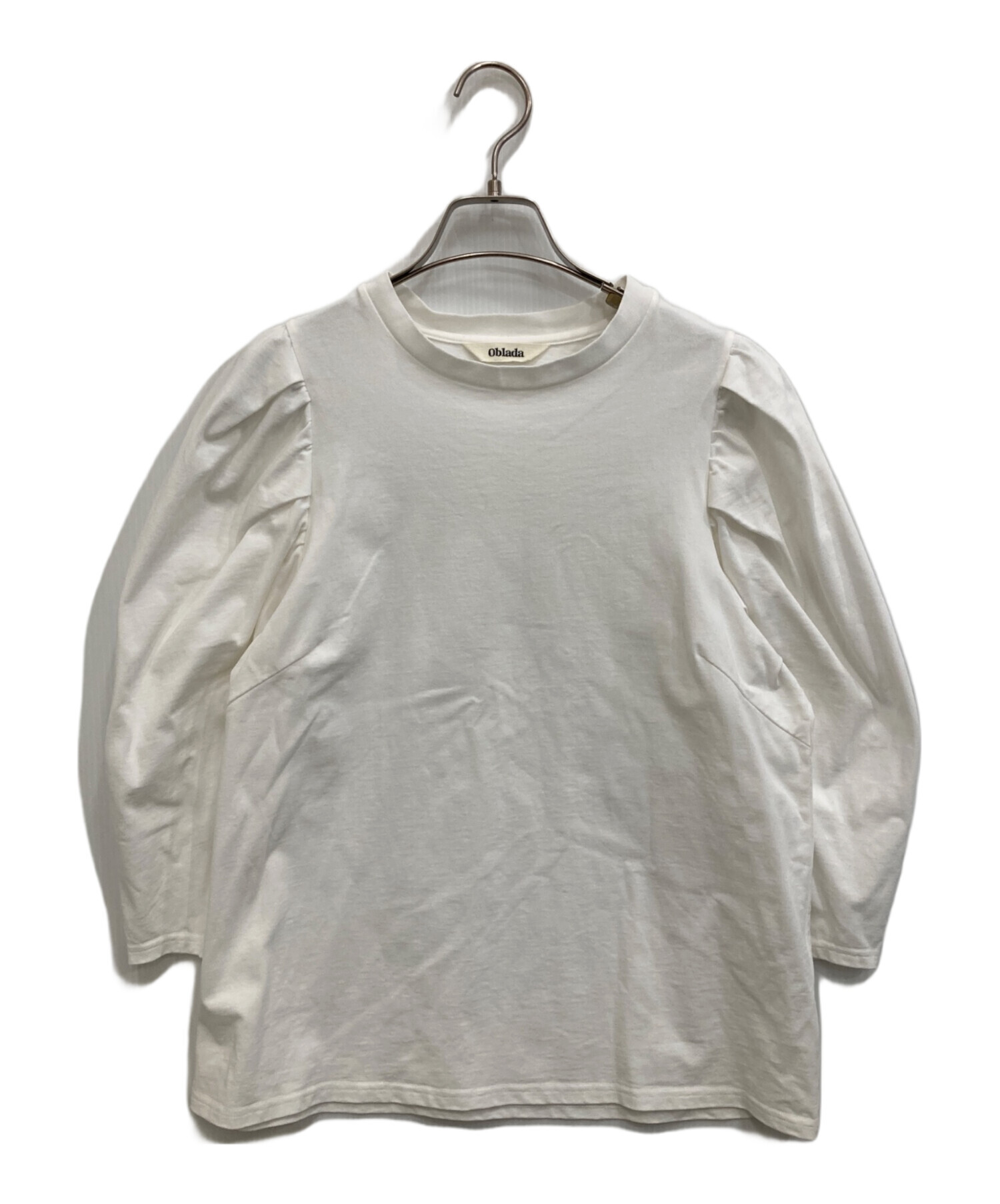 中古・古着通販】oblada (オブラダ) シャーリングTEE ホワイト サイズ