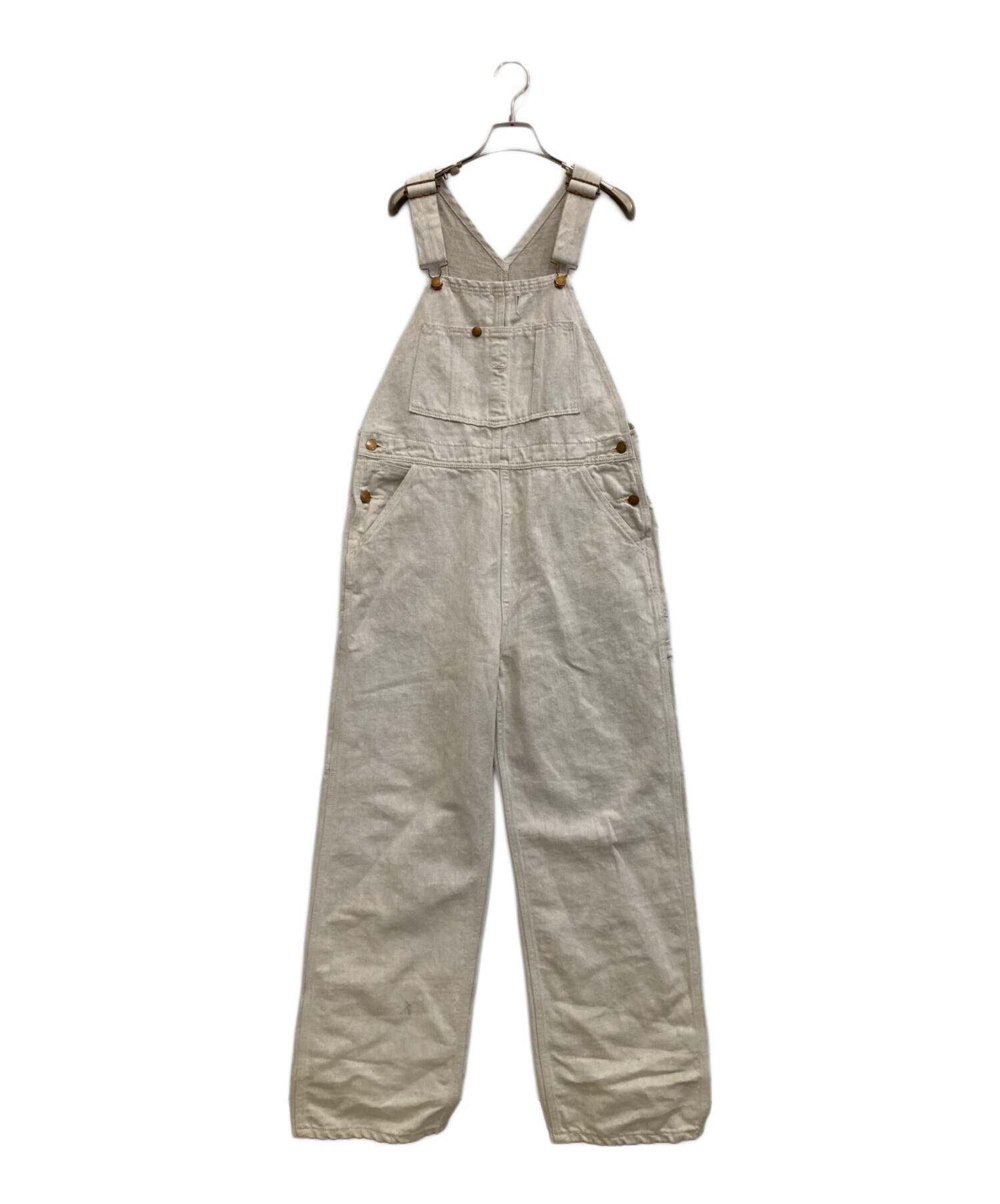 中古・古着通販】oblada (オブラダ) リネン混オーバーオール ベージュ