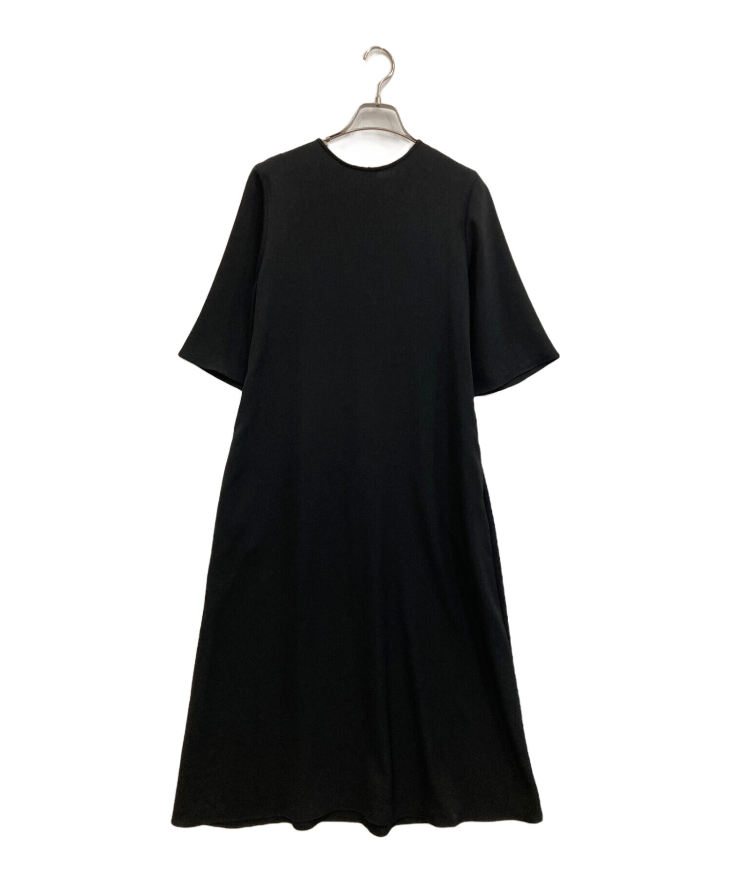 中古・古着通販】LOEFF (ロエフ) ツイルTワンピース ブラック