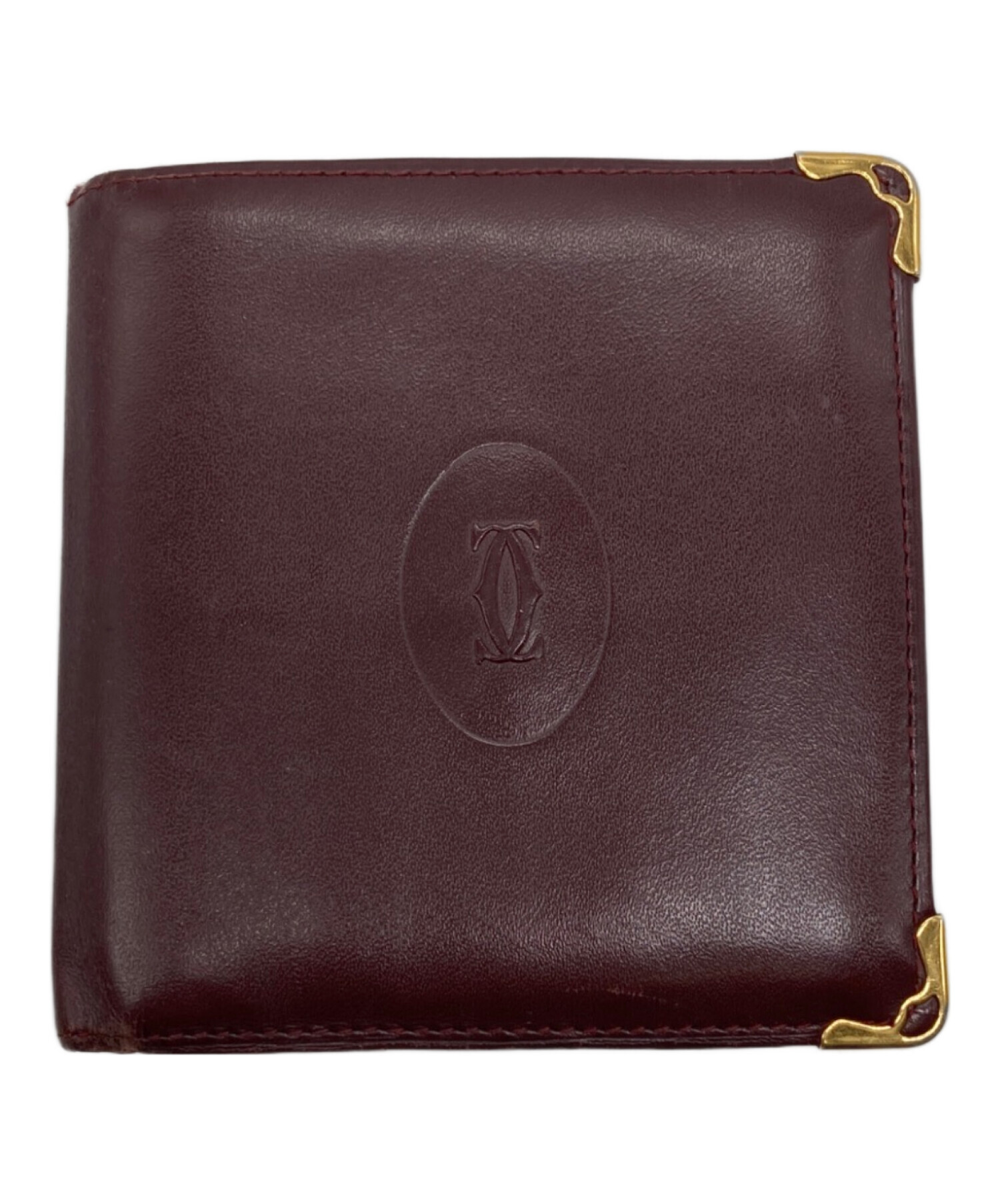 中古・古着通販】Cartier (カルティエ) 2つ折り財布 レッド｜ブランド