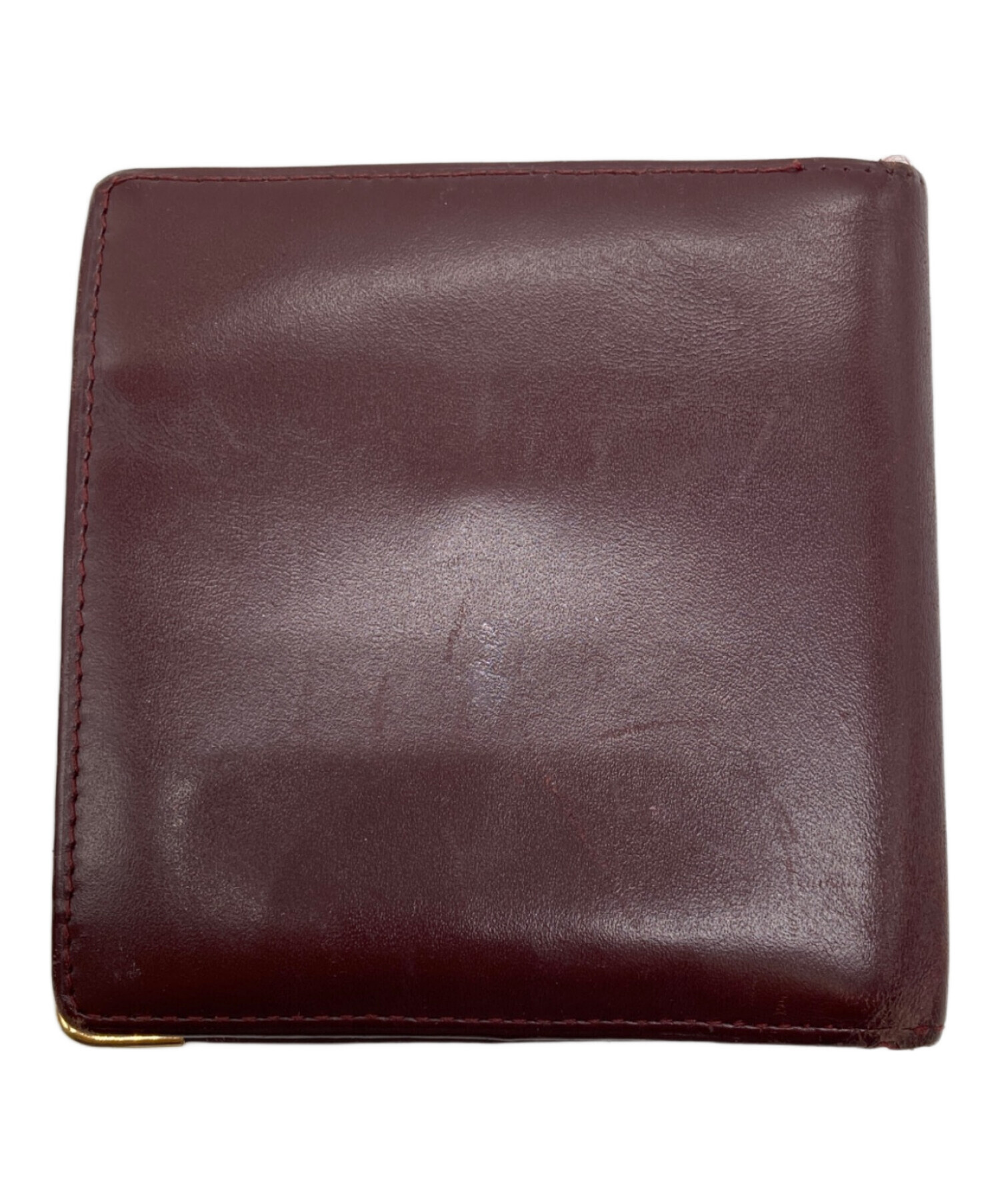 カルティエ　二つ折り財布 中古・古着通販】Cartier (カルティエ) 2つ折り財布 レッド｜ブランド