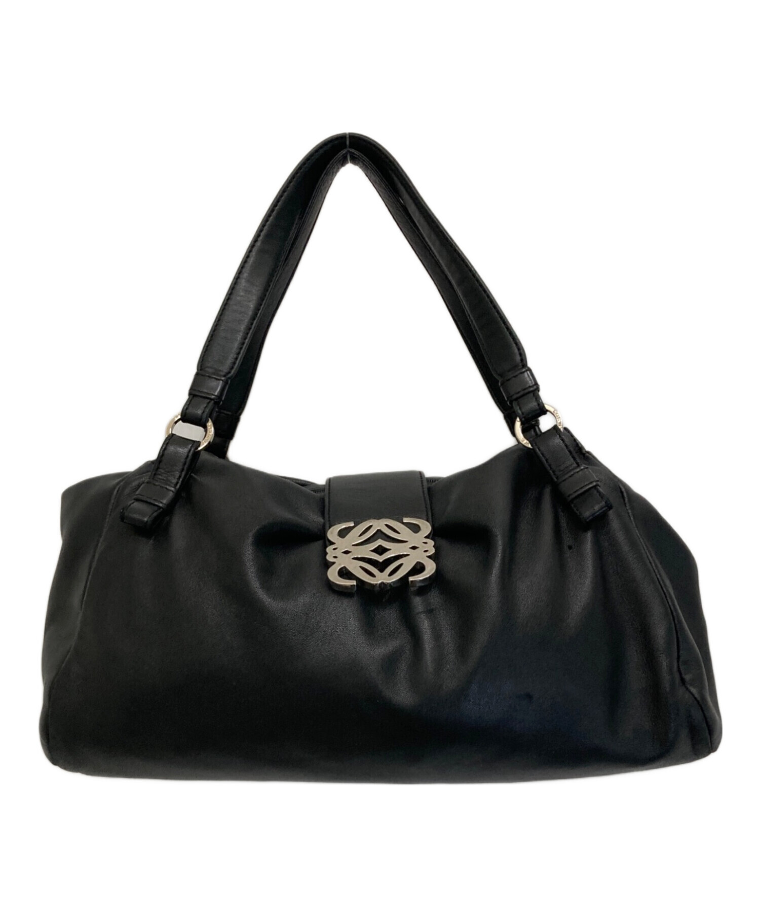 中古・古着通販】LOEWE (ロエベ) ナッパレザーハンドバッグ ブラック 