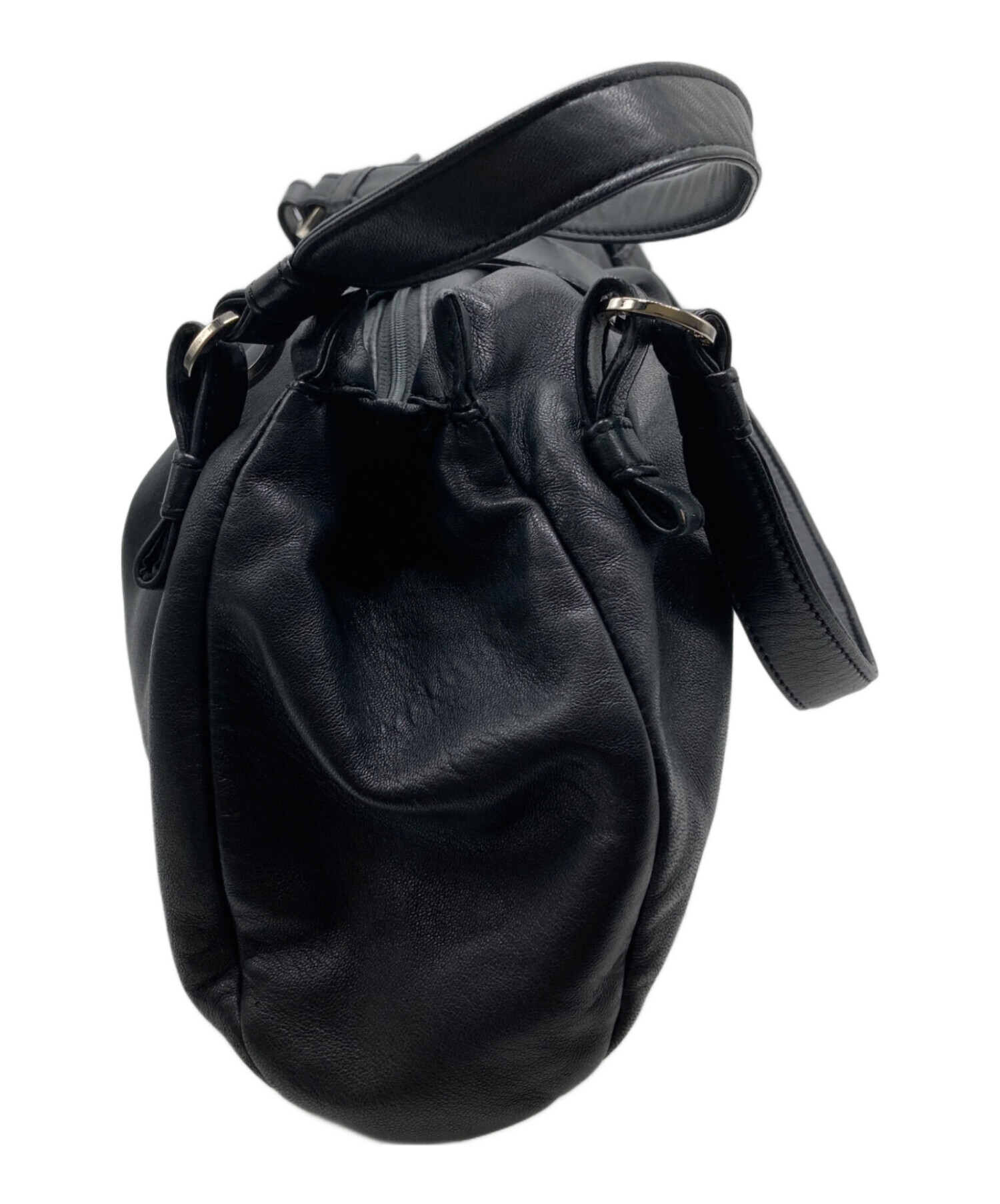 中古・古着通販】LOEWE (ロエベ) ナッパレザーハンドバッグ ブラック 