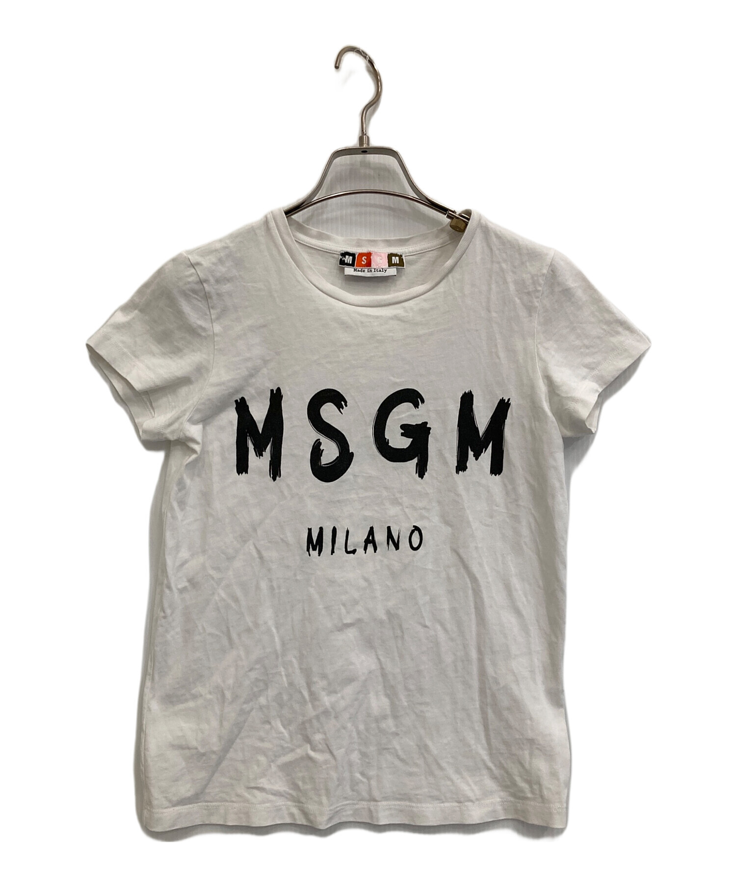 中古・古着通販】MSGM (エムエスジーエム) ロゴTシャツ ホワイト 